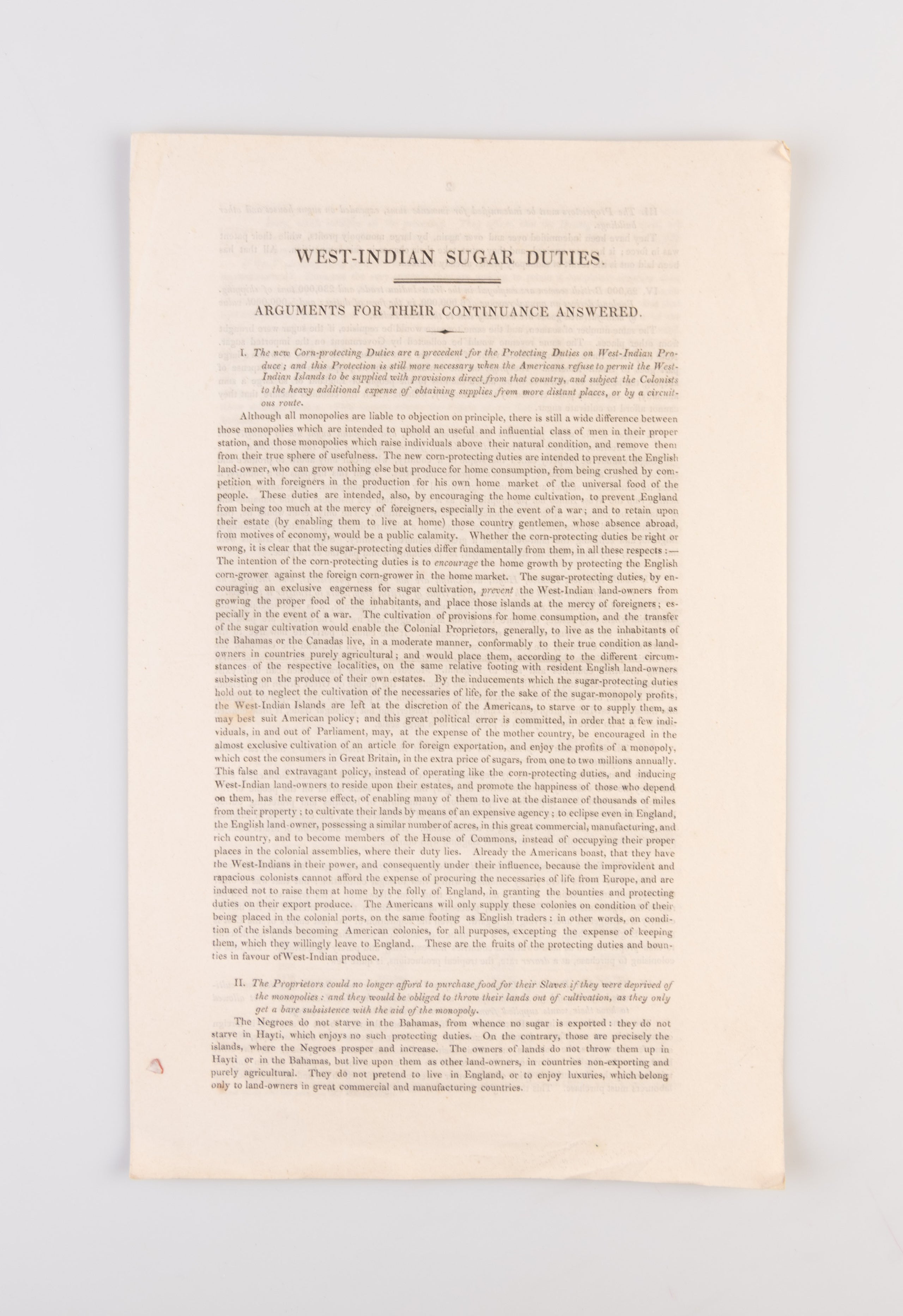 West-Indian Sugar Duties. Arguments for their continuance answered.