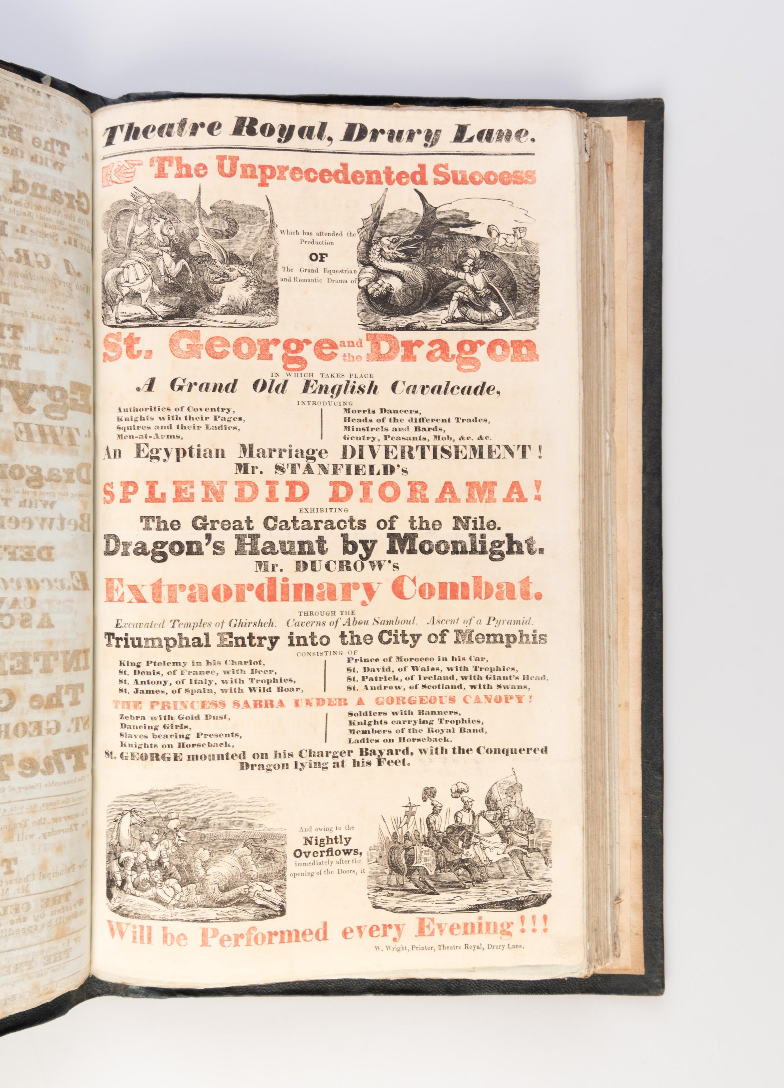 Album of 189 playbills for the Theatre Royal, Drury Lane, 1833-34.