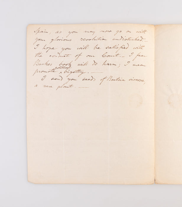Two ALS to Charles Louis L'Héritier de Brutelle.