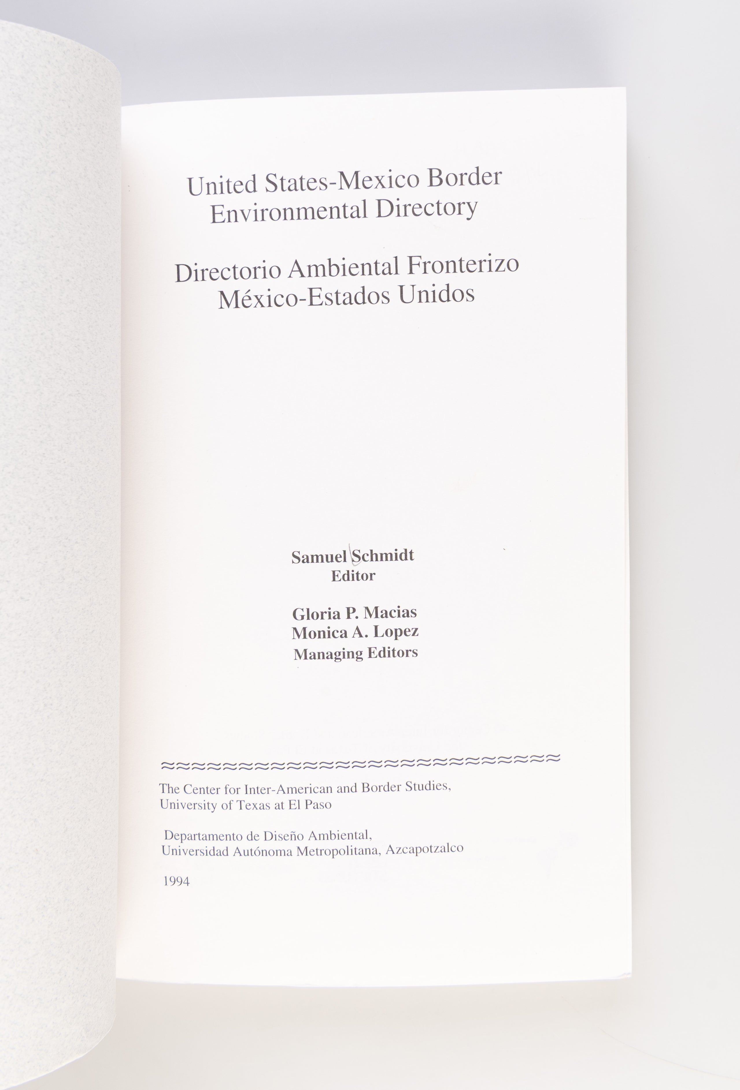 United States-Mexico border environmental directory / Directorio Ambiental Fronterizo México-Estados Unidos.