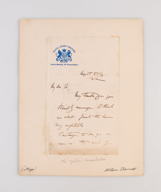 Autograph Letter Signed on Royal Court Theatre headed paper,