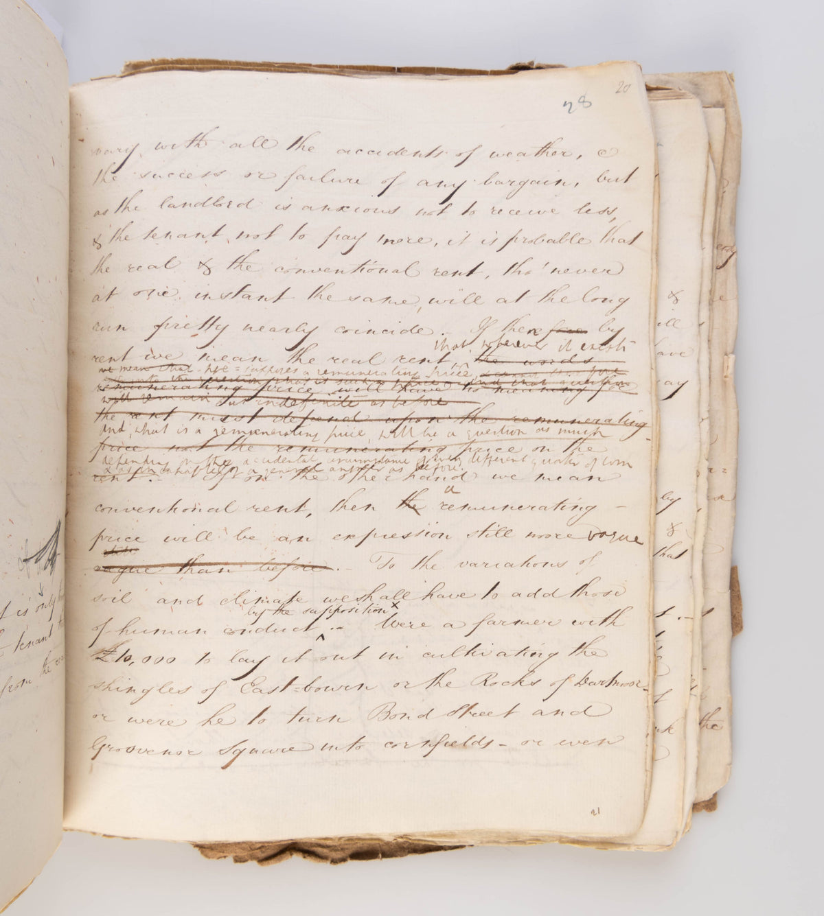 Scribal Original scribal manuscript draft, with numerous manuscript correction ...