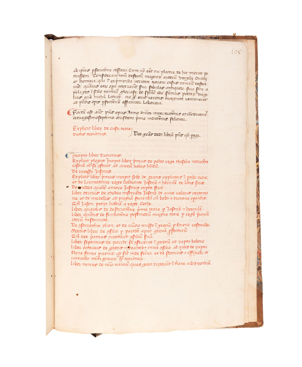 Historia destructionis Troiae / Historia Trojana, in Latin, decorated manuscript on paper  
[Italy (probably the Veneto, perhaps Padua); late 14th or early 15th century]