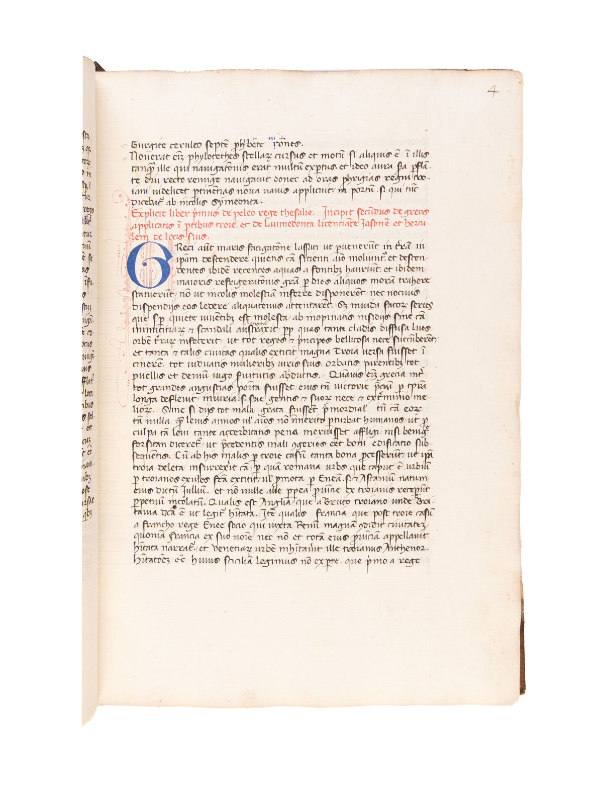 Historia destructionis Troiae / Historia Trojana, in Latin, decorated manuscript on paper  
[Italy (probably the Veneto, perhaps Padua); late 14th or early 15th century]