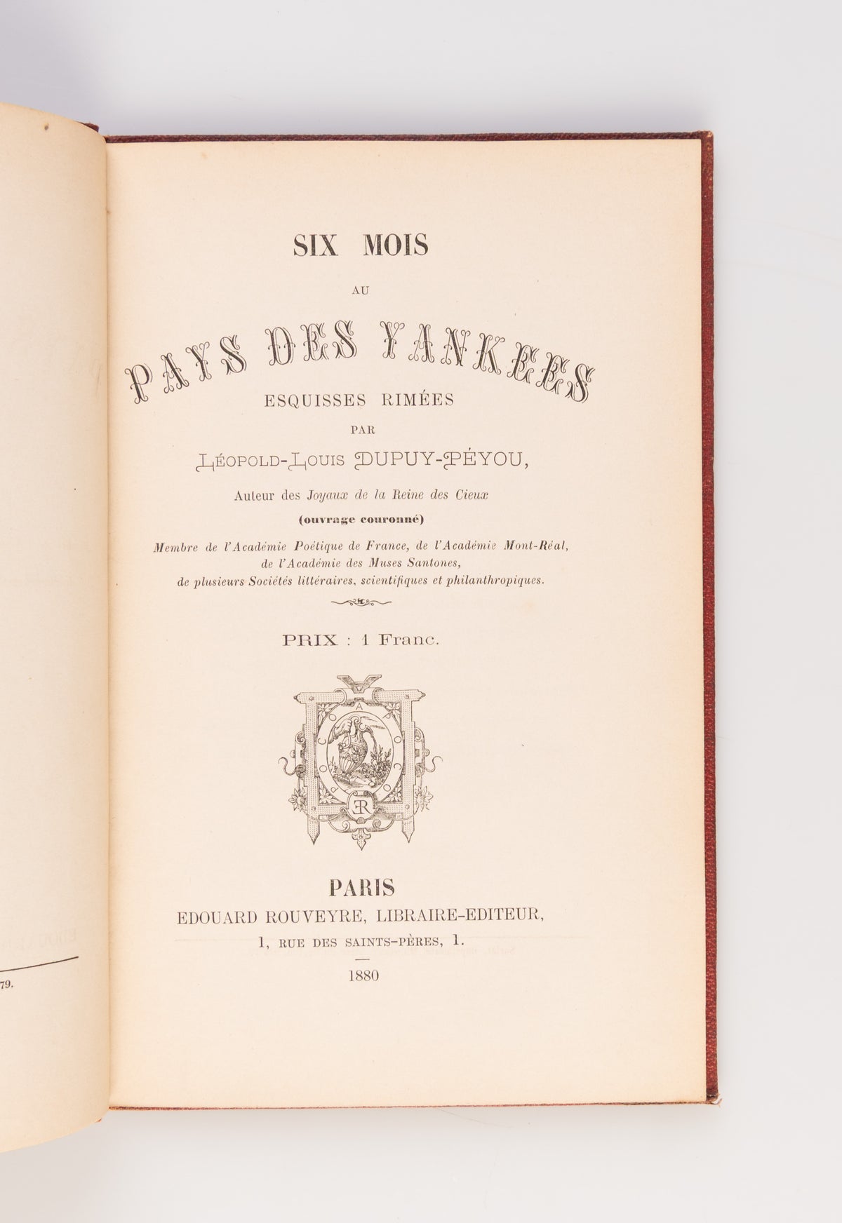 Six mois au pays des Yankees, esquisses rimées.