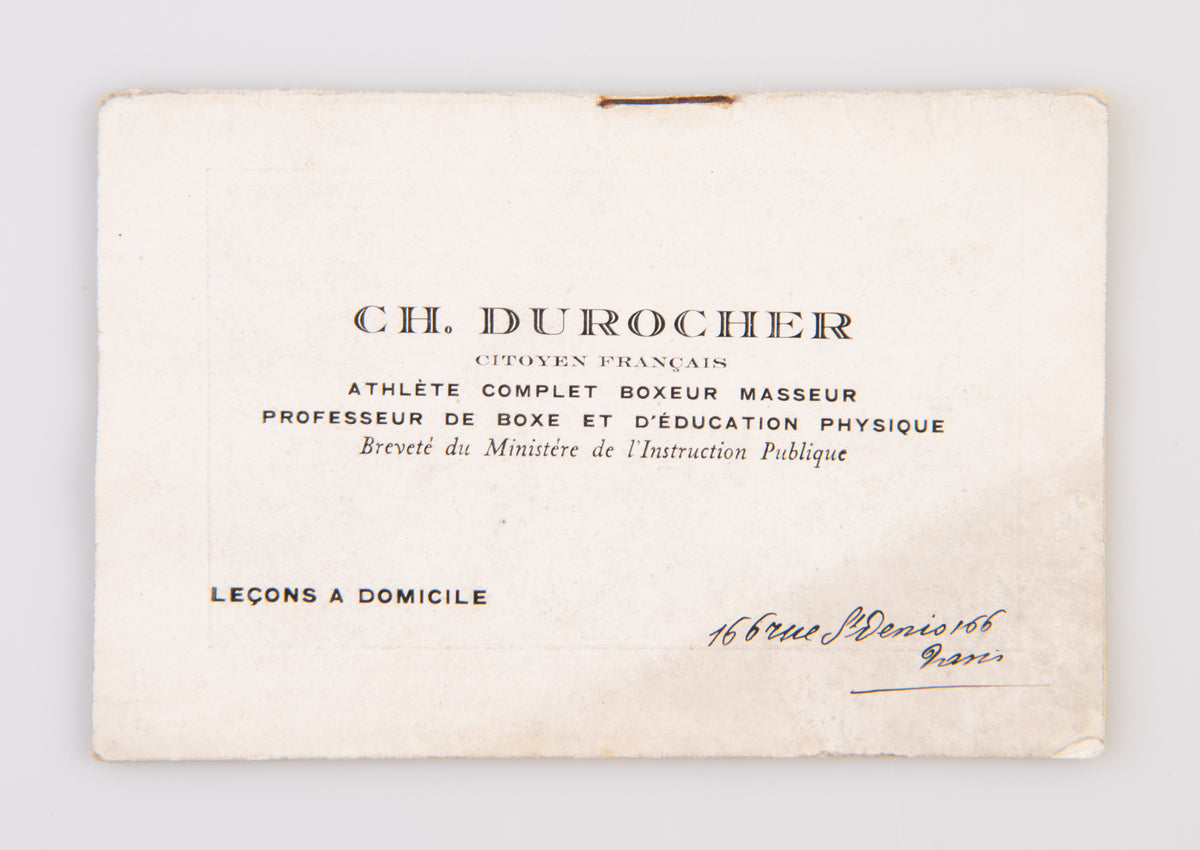[Promotional Booklet for a Black Athlete and Boxing Teacher in France.]