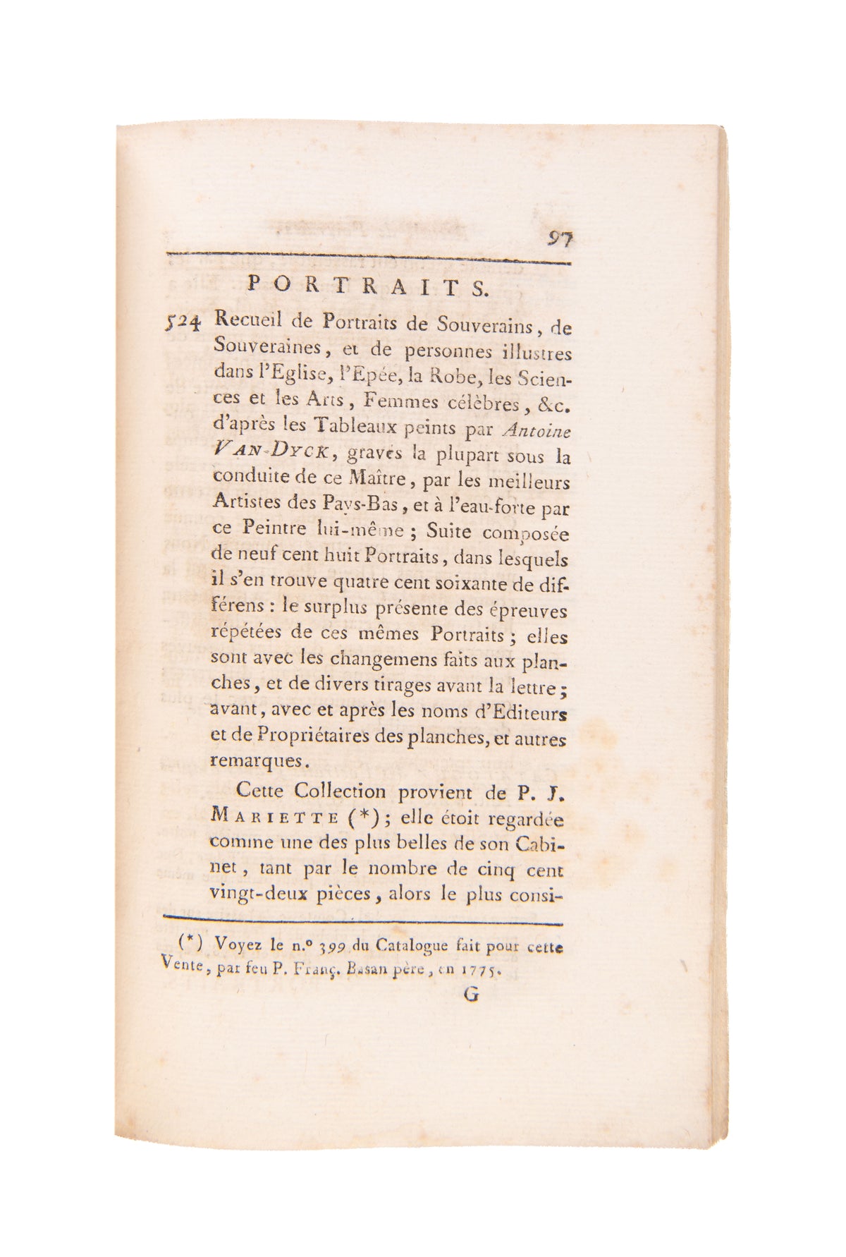 Catalogue d'une nombreuse collection d'estampes et de dessins de grands maîtres, après le décès de Madame ALIBERT, Et cessation de Commerce de J. Guill. ALIBERT, Marchand d'Estampes.