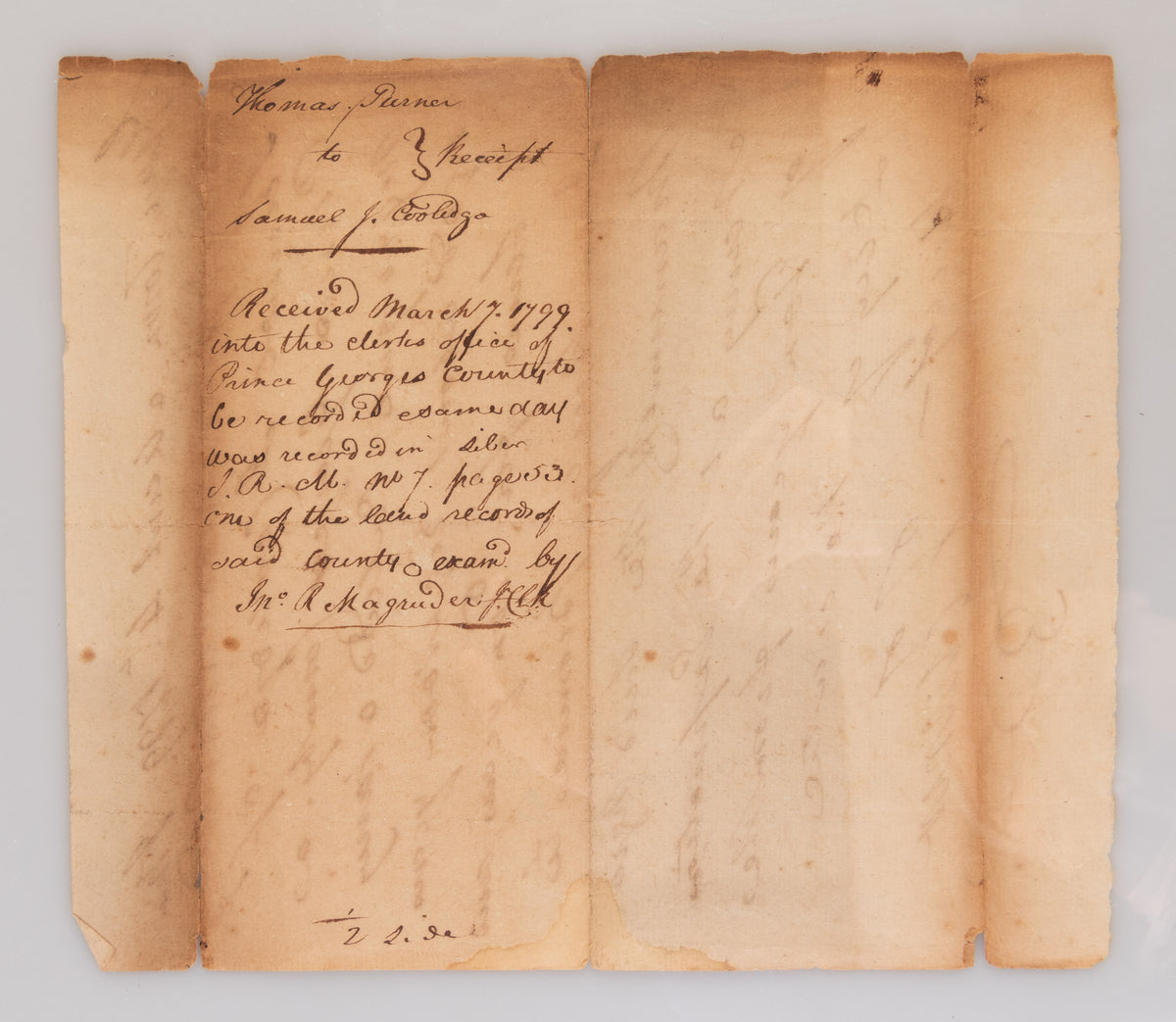 Manuscript document recording the purchase of 