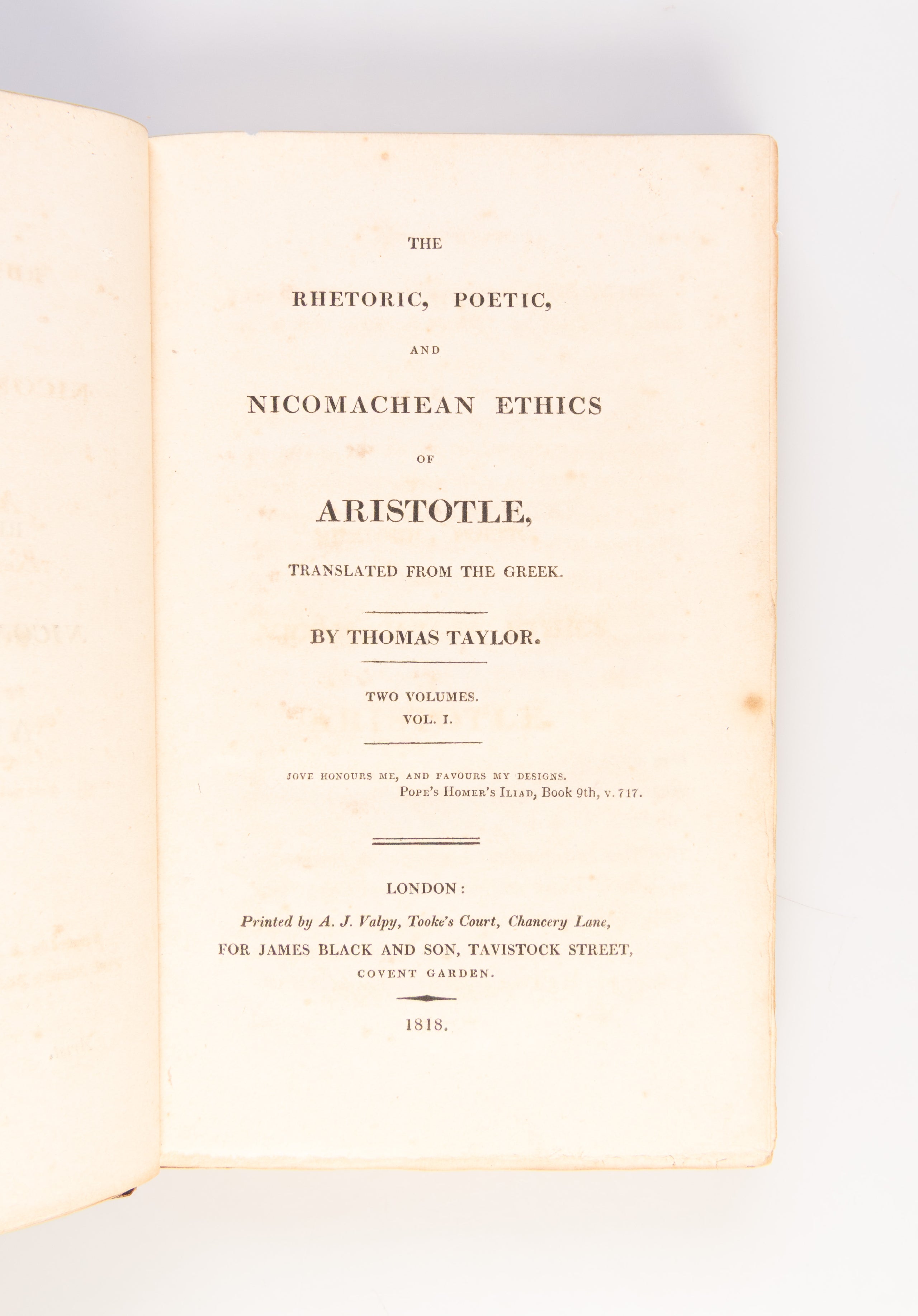 The Rhetoric, Poetic, and Nicomachean Ethics of Aristotle. Translated from the Greek by Thomas Taylor.