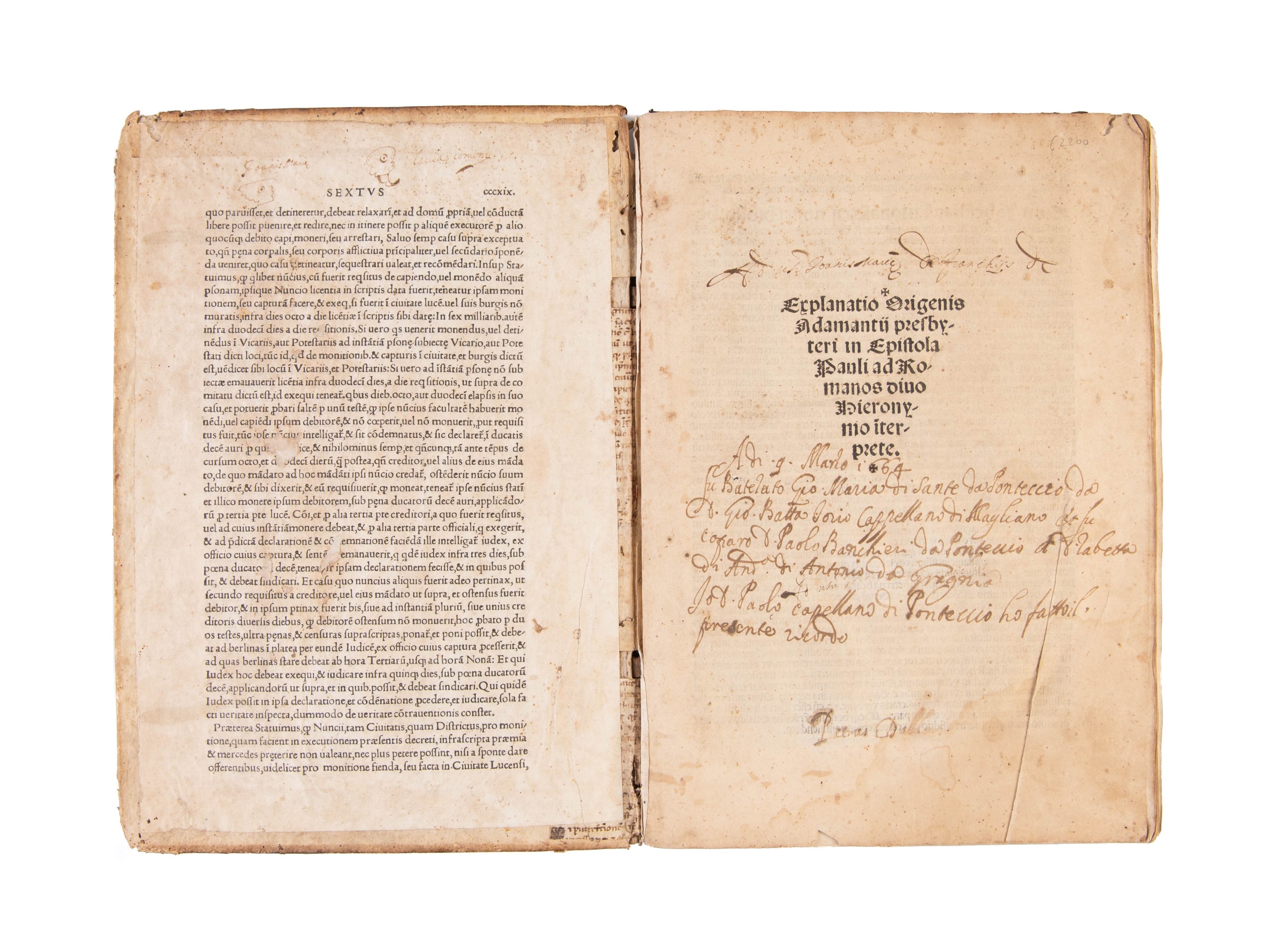 Explanatio Origenis Adamantii presbyteri in epistola Pauli ad romanos divo ieronimo interprete