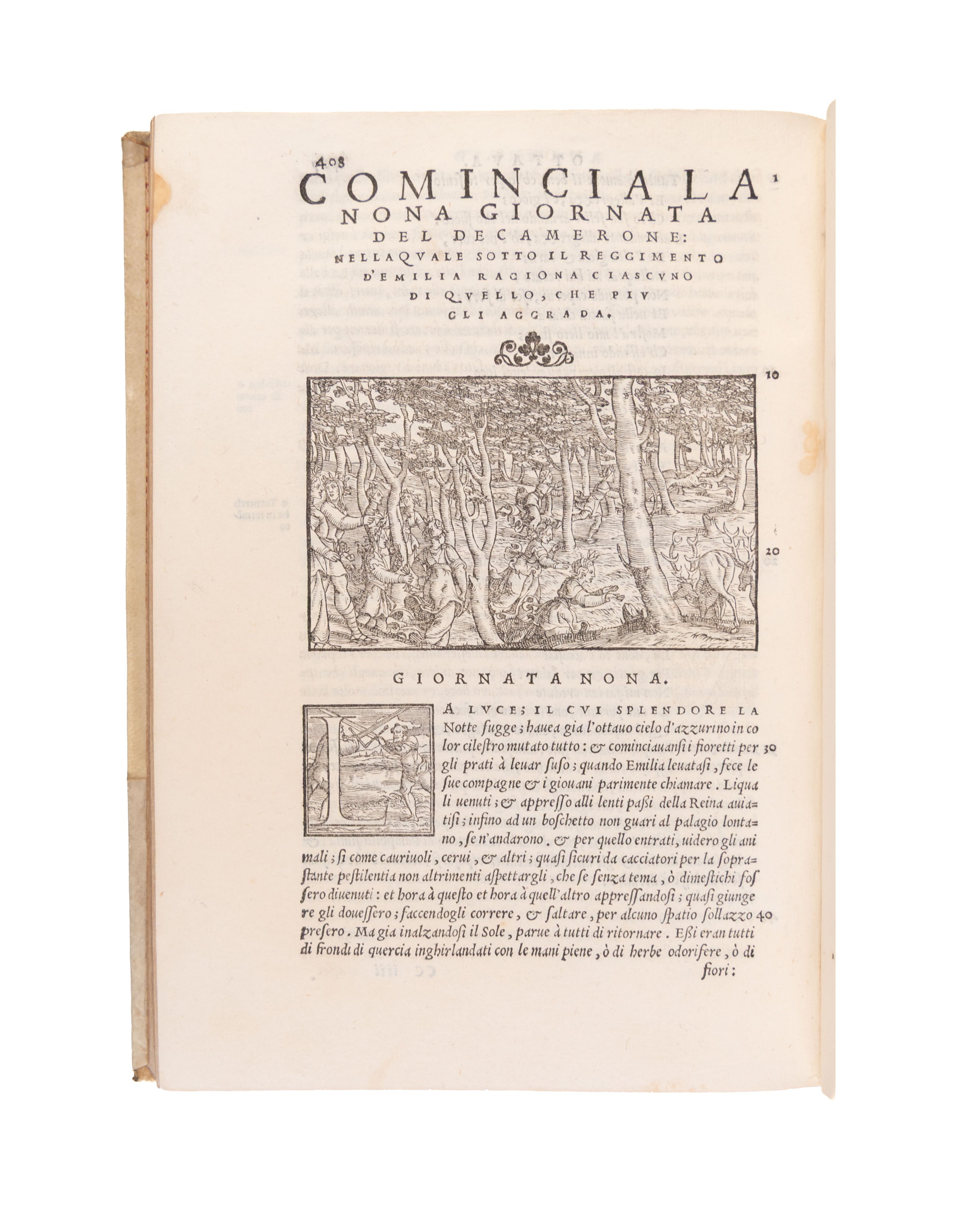 Il Decamerone di M. Giovanni Boccaccio di nuovo emendato secondo gli antichi esemplari, per giudicio et diligenza di piu autori. (with:) SANSOVINO (Francesco). Dichiaratione di tutti i vocaboli.