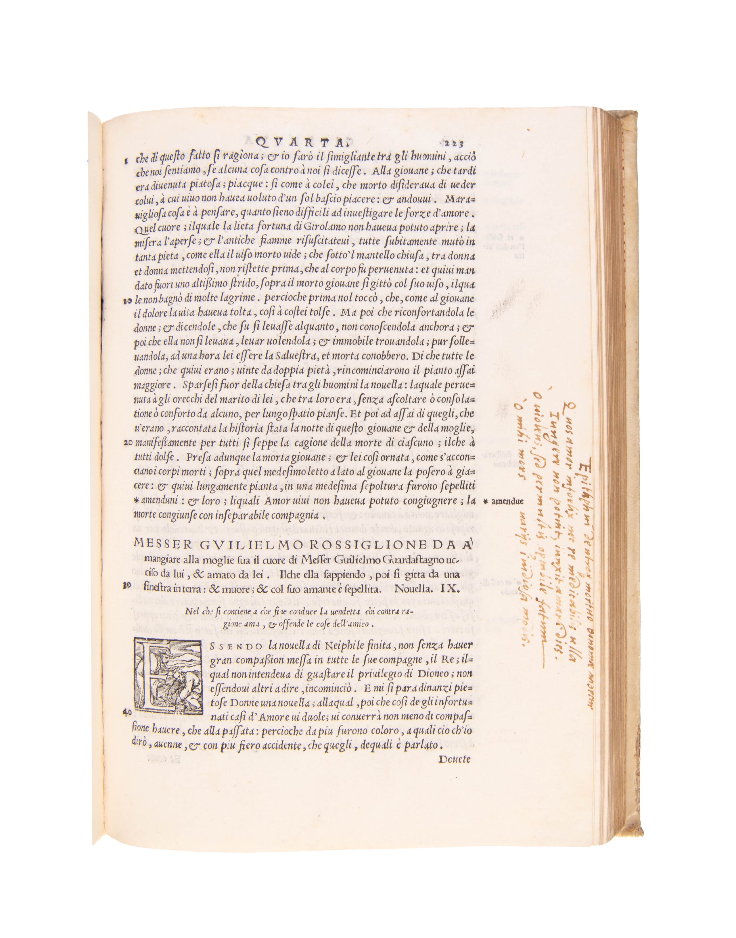 Il Decamerone di M. Giovanni Boccaccio di nuovo emendato secondo gli antichi esemplari, per giudicio et diligenza di piu autori. (with:) SANSOVINO (Francesco). Dichiaratione di tutti i vocaboli.