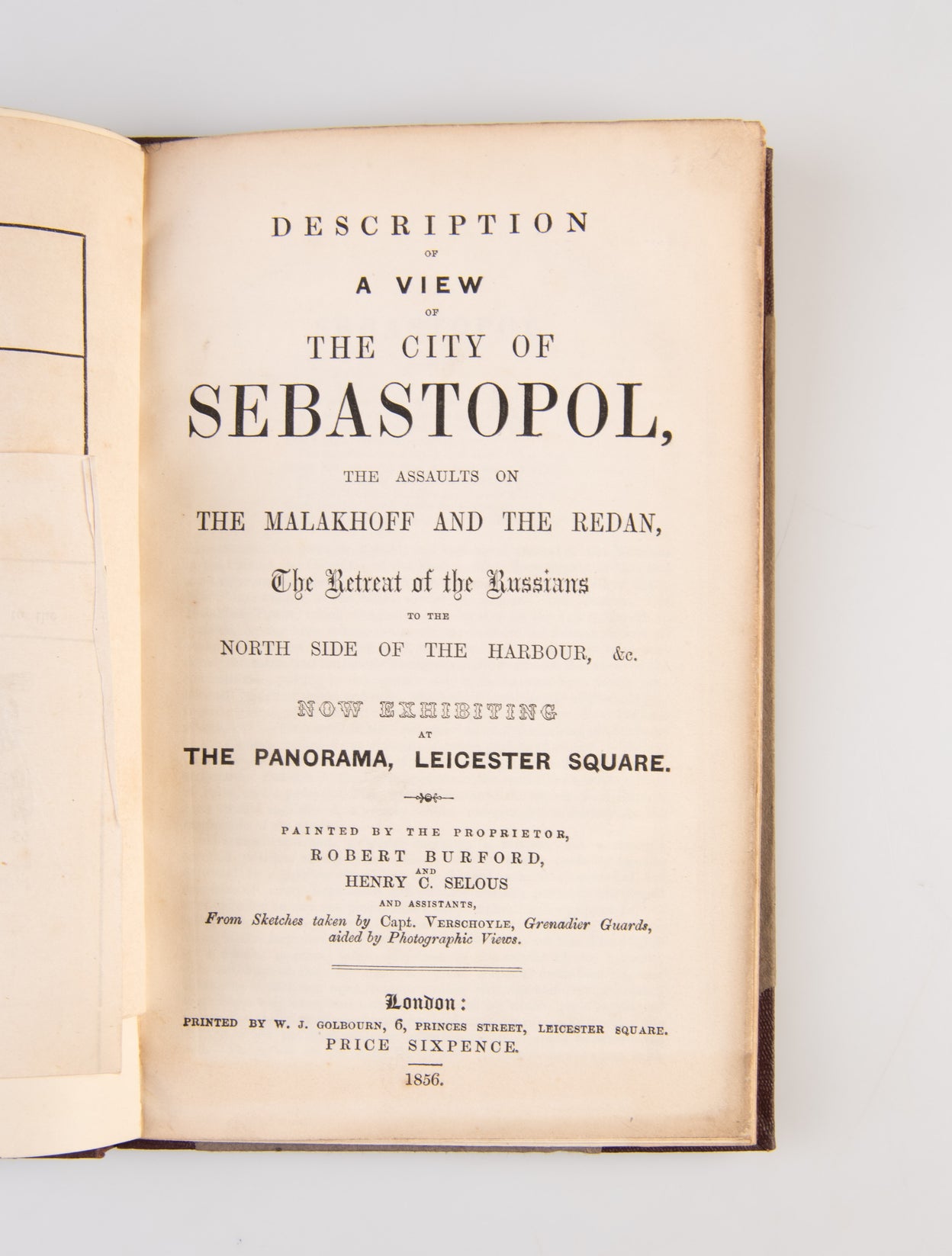 Description of a view of the city of Sebastopol, the assaults of the Malakhoff and the Redan, the retreat of the Russians to the north side of the harbour ...