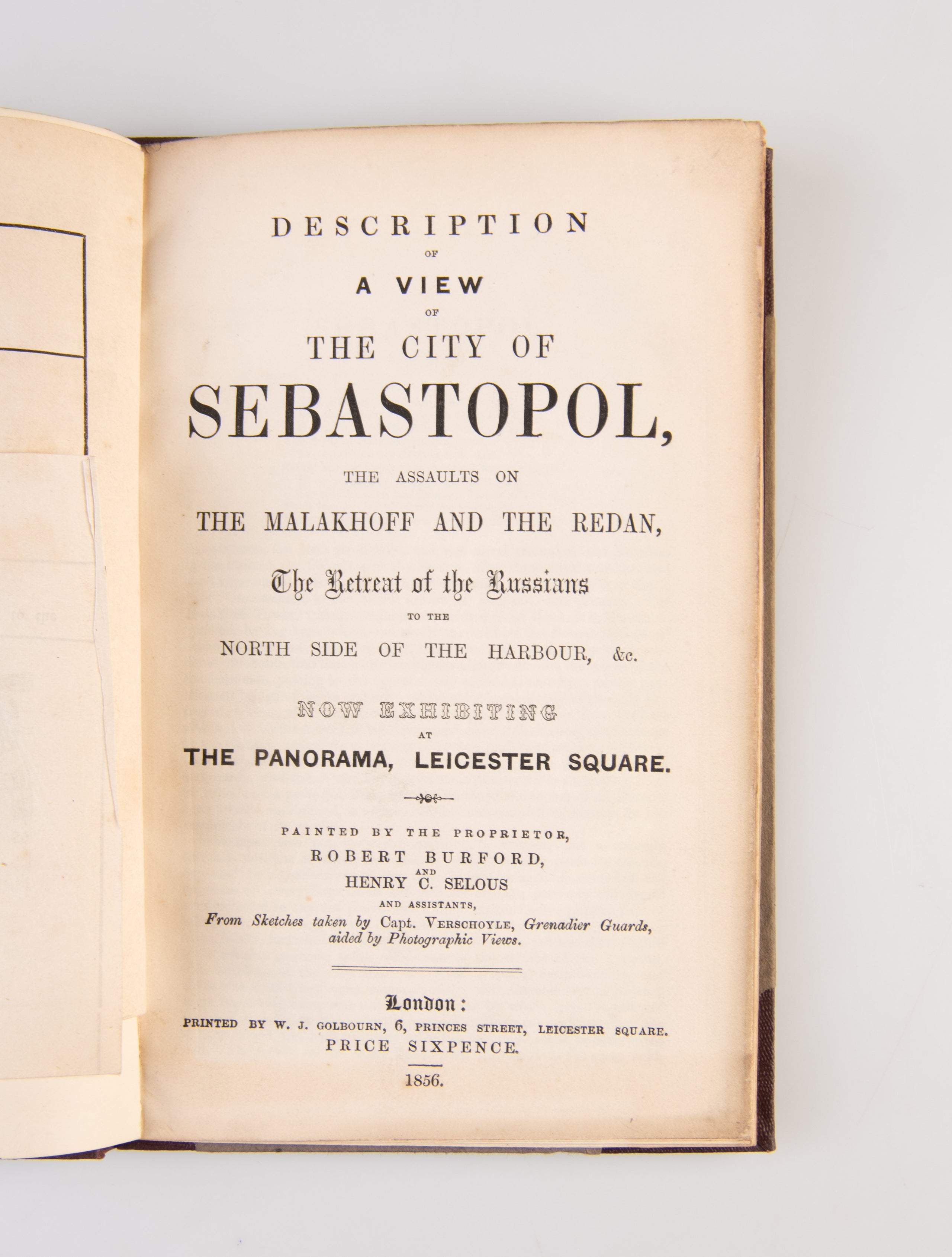 Description of a view of the city of Sebastopol, the assaults of the Malakhoff and the Redan, the retreat of the Russians to the north side of the harbour ...