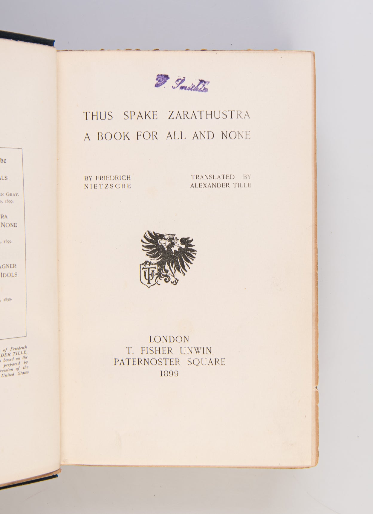 Thus Spake Zarathustra. A Book for All and None.