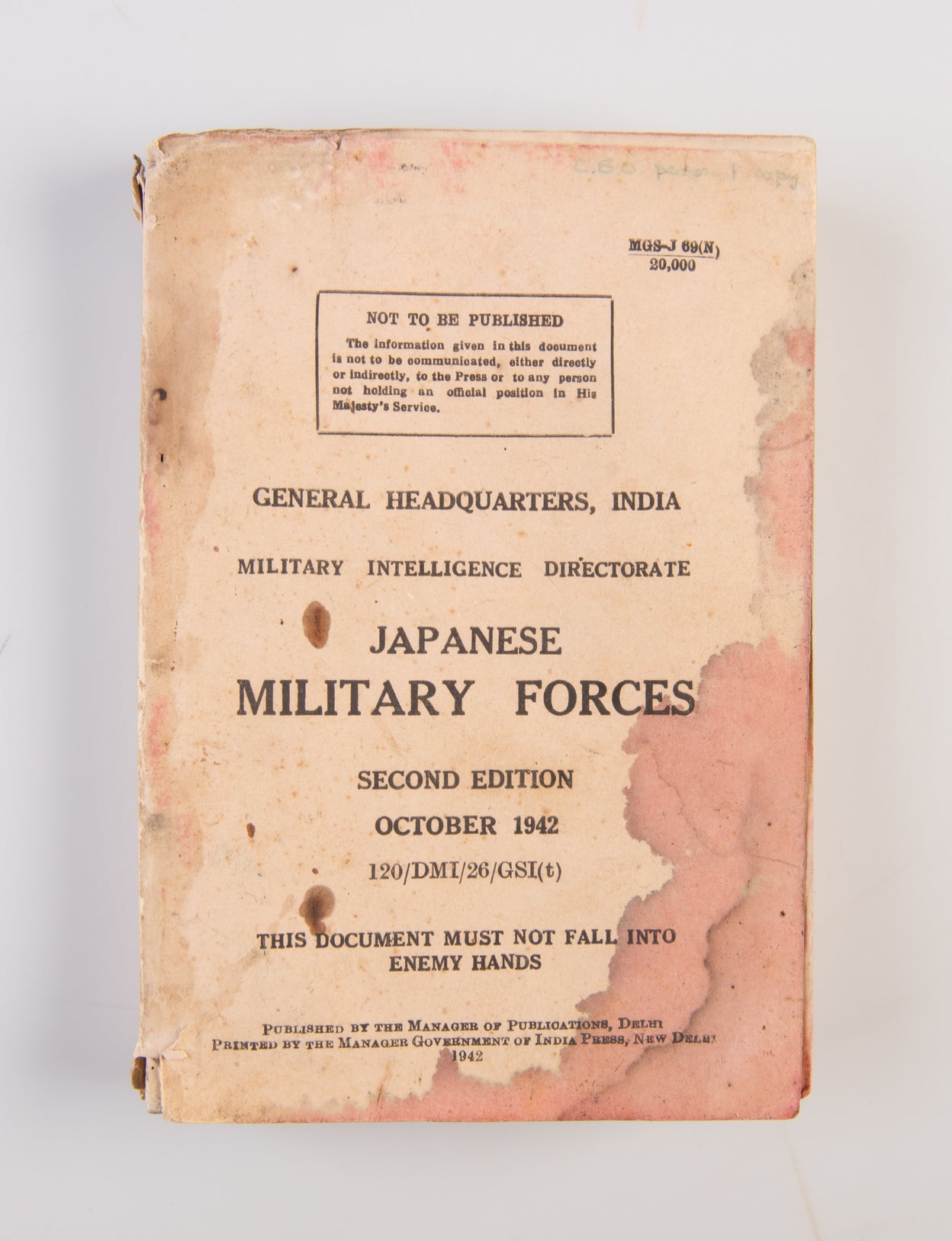 Military Intelligence Directorate - Japanese Military Forces.