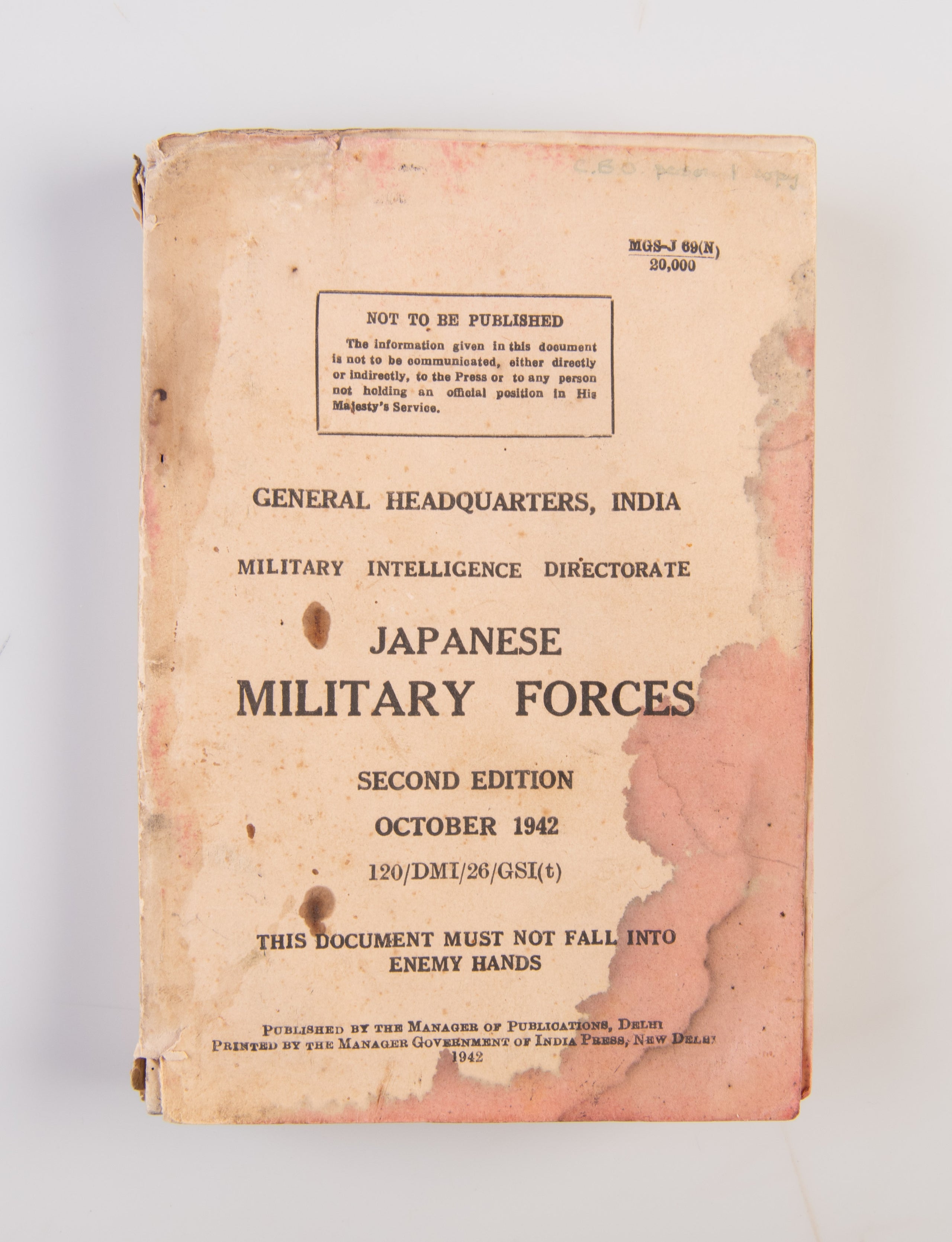 Military Intelligence Directorate - Japanese Military Forces.