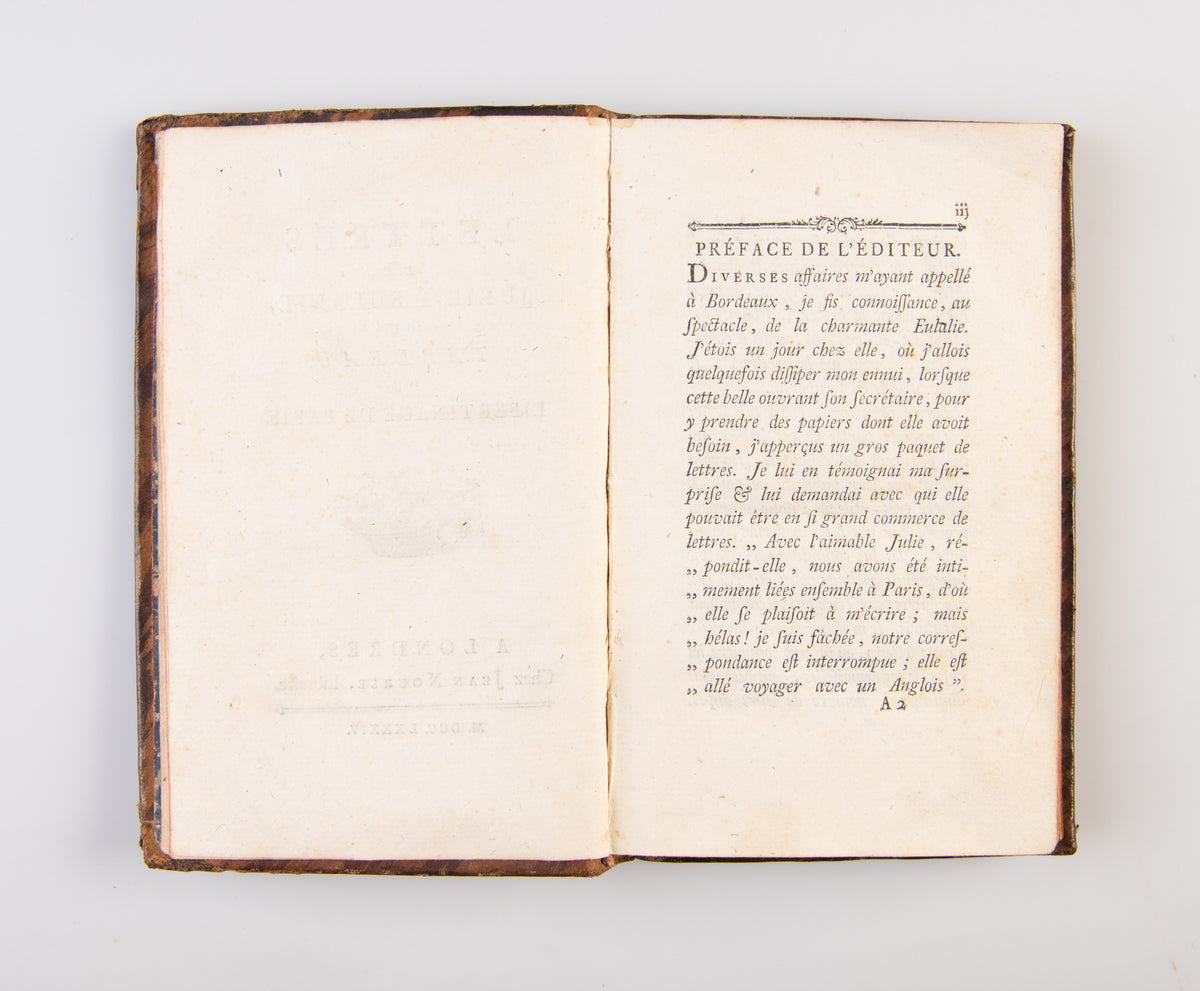 Lettres de Julie a Eulalie, ou Tableau du Libertinage de Paris.