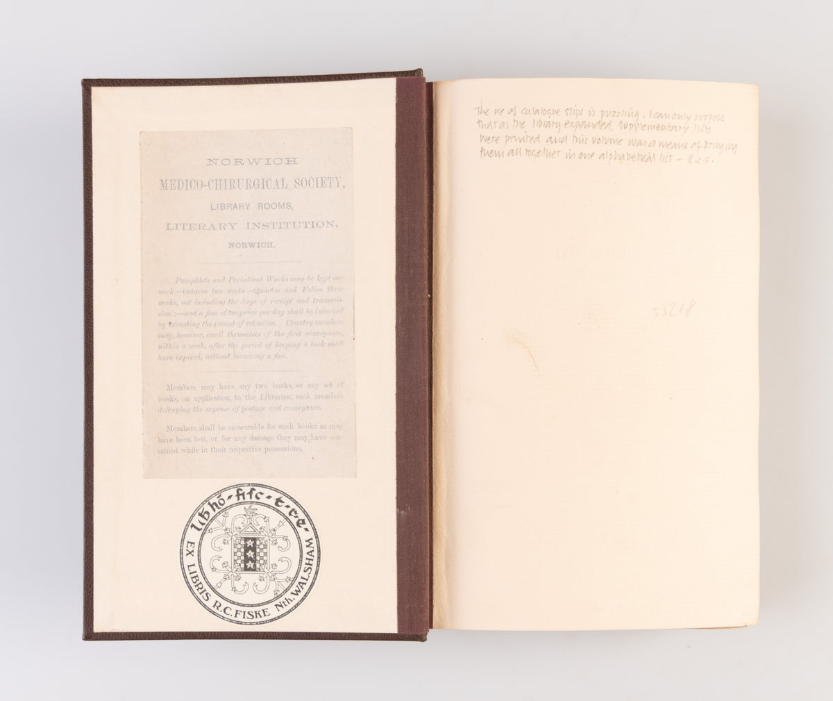 A Catalogue of the Books belonging to the Norwich and Norfolk United Medical Book-Society.