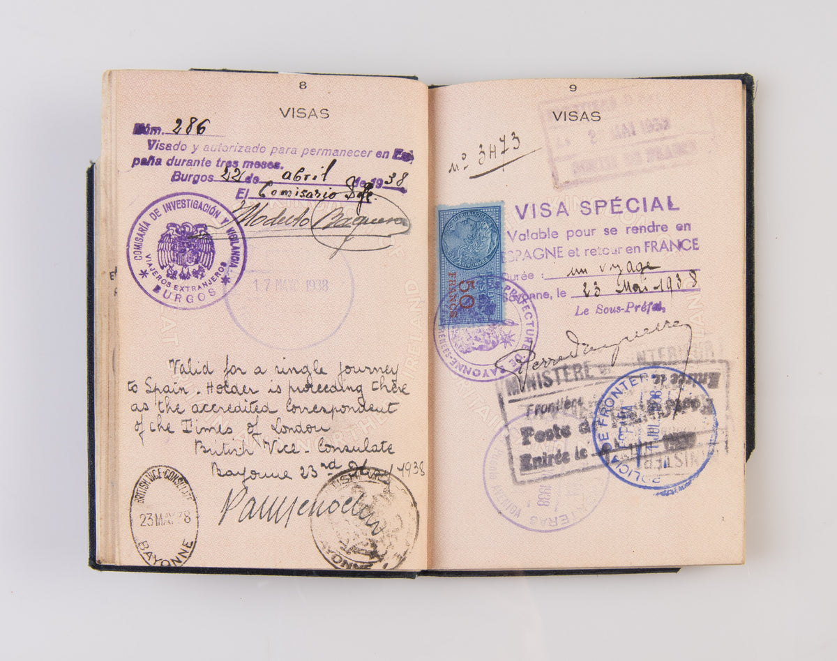 [British Passport for the Spanish Civil War, valid 28 February, 1938 – 28 February, 1943.]