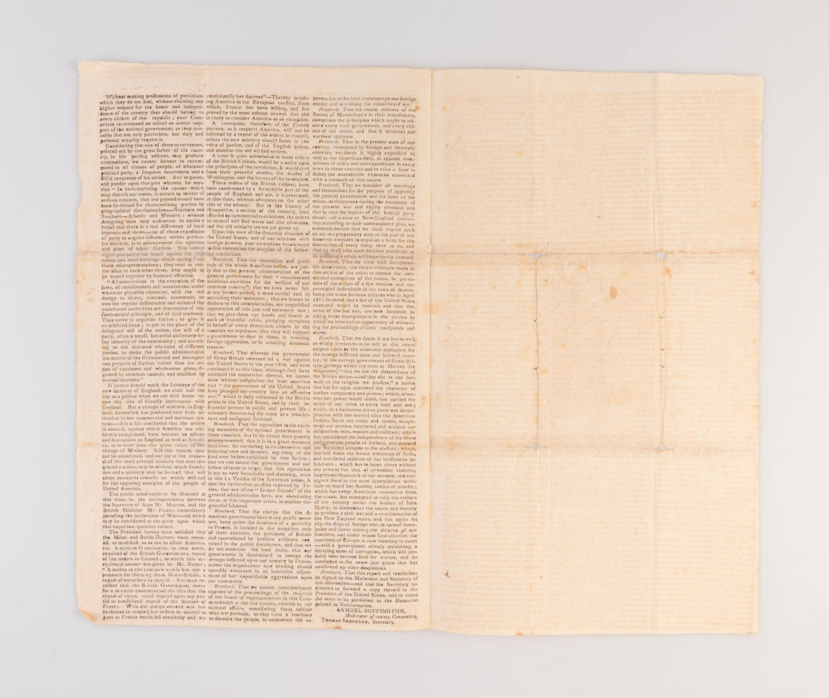 Democrat Extra: July 21, 1812. Prompt Patriotism. At a convention of republican delegates ... The following report and resolutions, were unanimously adopted ...