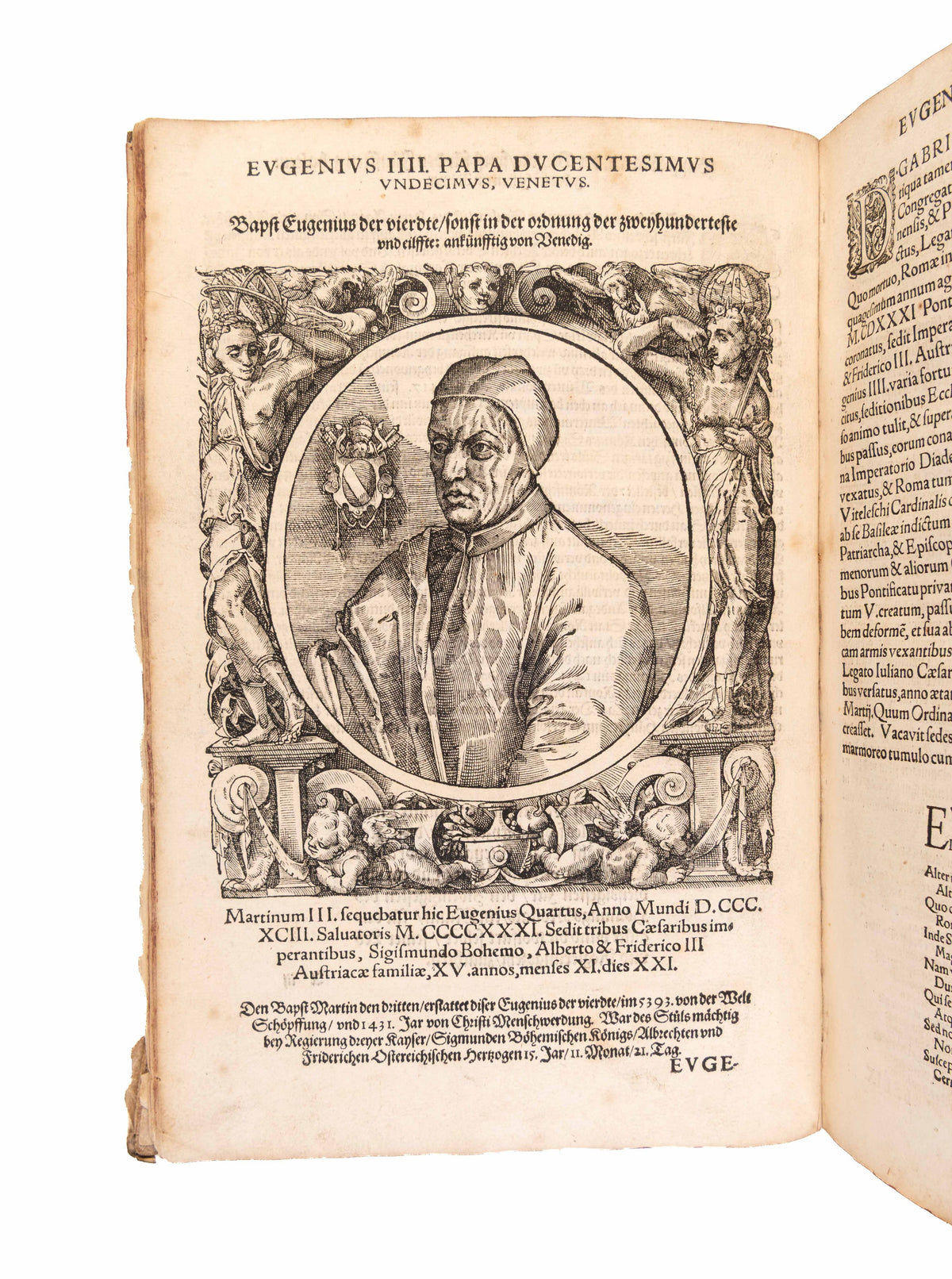 Accuratae effigies pontificum maximorum, numero XXXVIII: Ab anno Christi MCCCLXXVIII . . . Eygenwissenliche unnd wolgedenckwürdige contrafeytungen der Römischen Bapst . . .