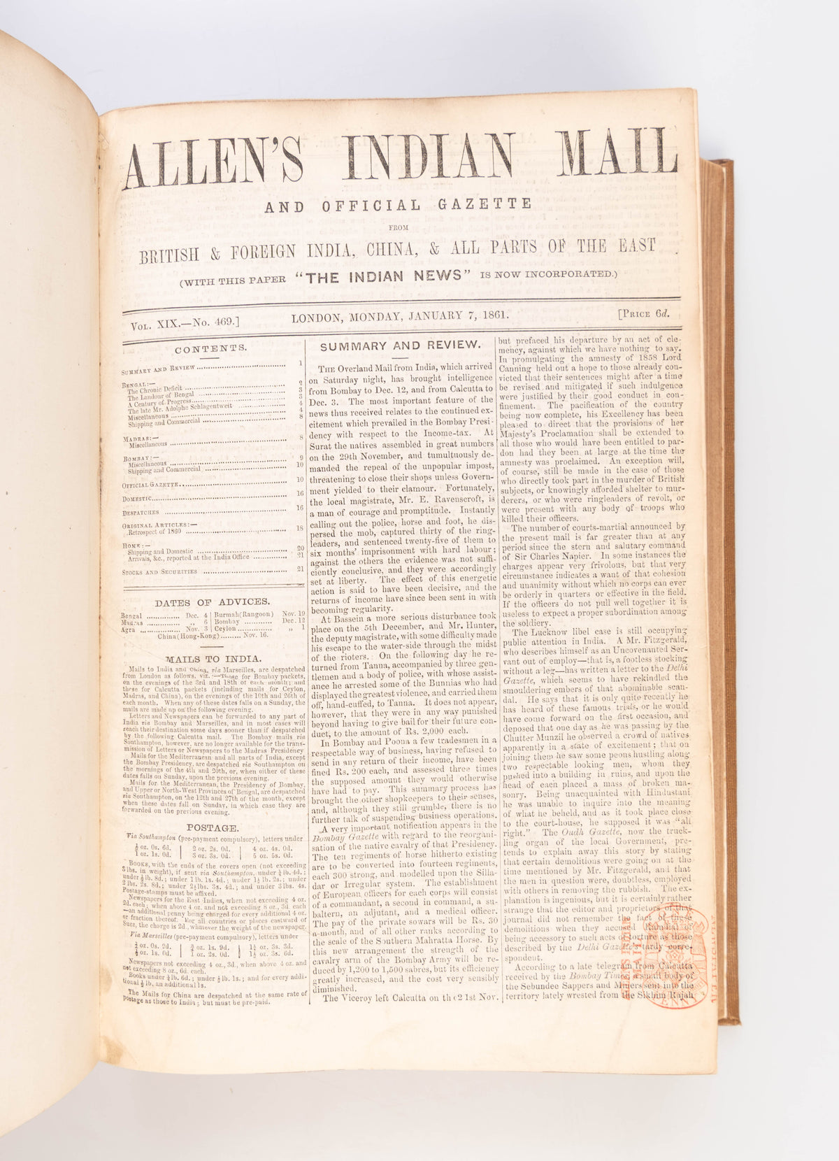 Allen's Indian Mail and Official Gazette from British & Foreign India, China, & All Parts of the East.
