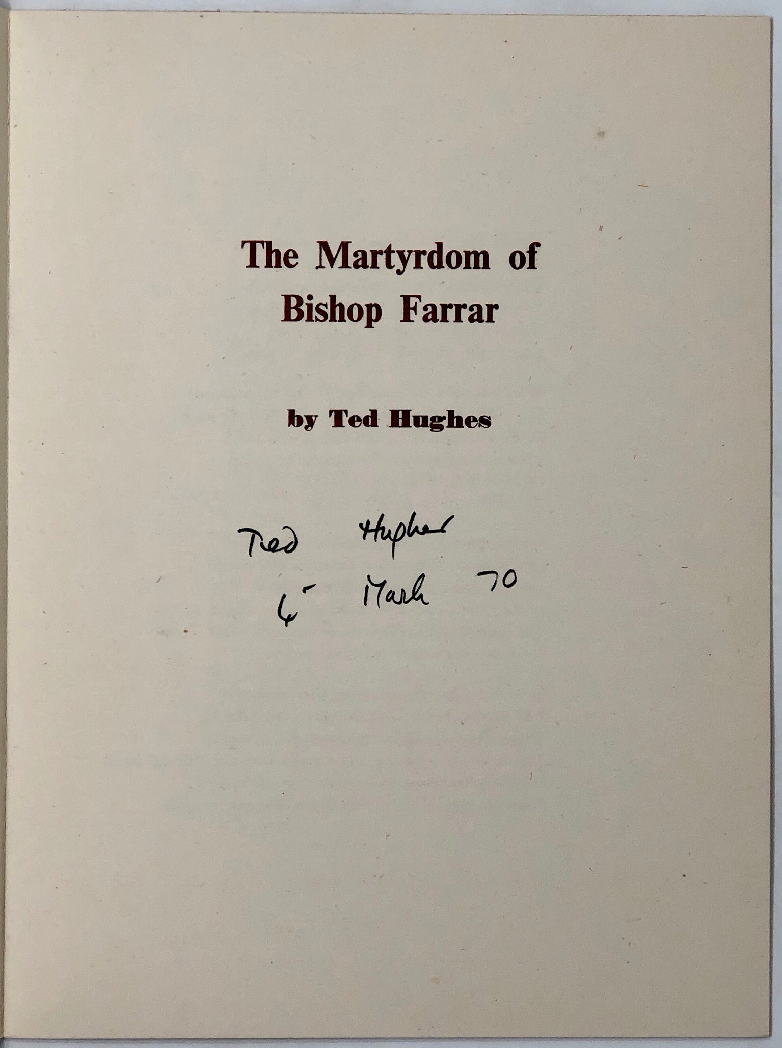 The Martyrdom of Bishop Farrar.