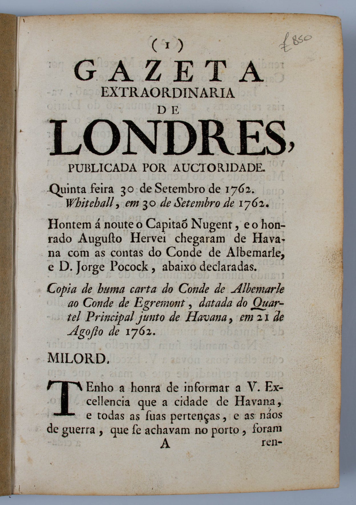 Gazeta Extraordinaria de Londres,