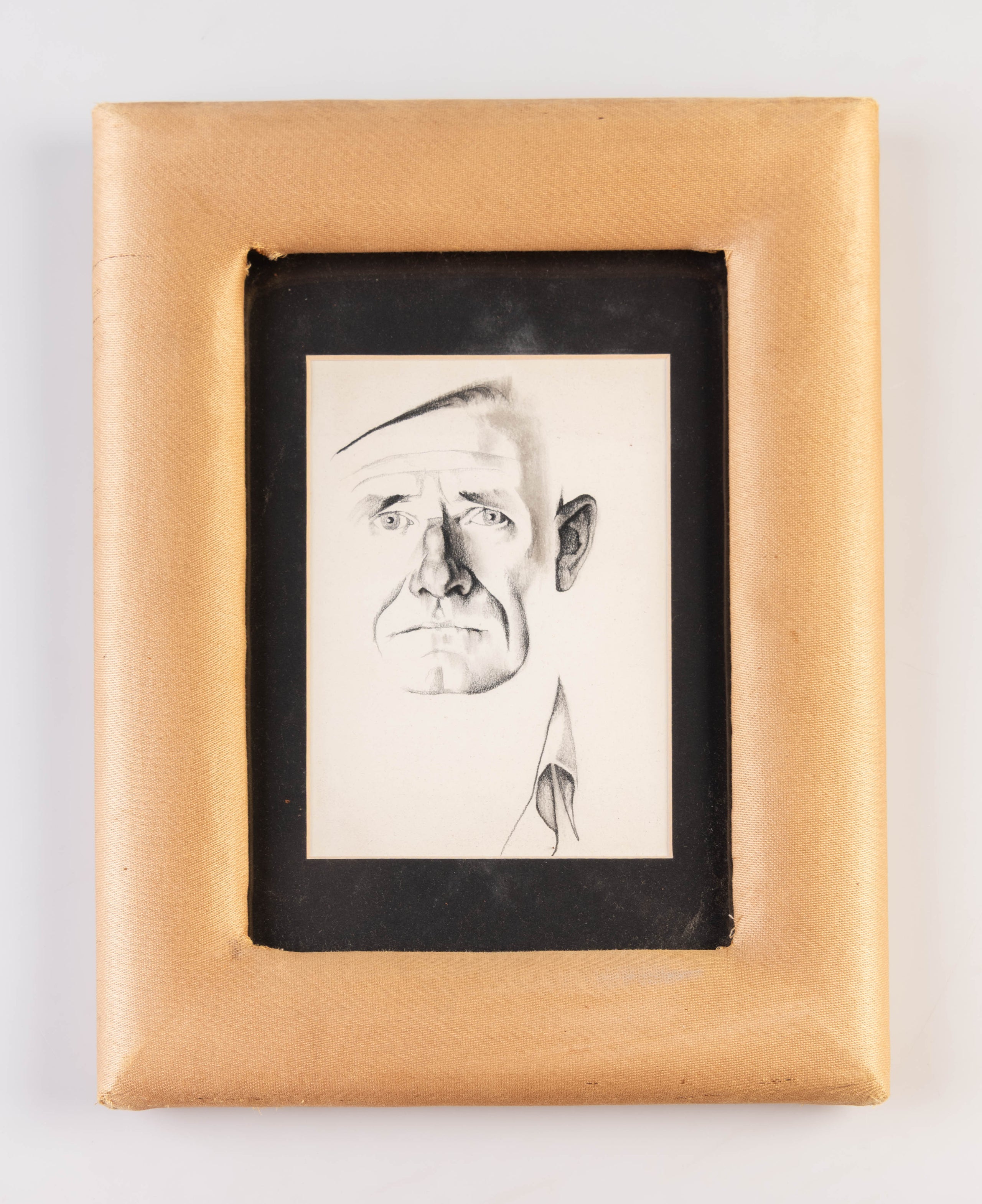 Original pencil, graphite and ink wash portrait of Christopher Isherwood, as used on rear cover of the jacket for Isherwood's novel A Meeting by the River.