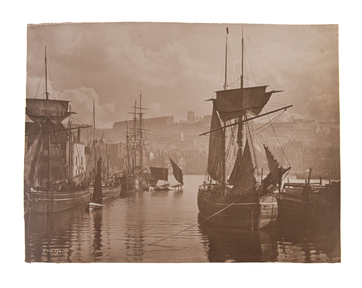 Dock End, Whitby [with] St. Hilda's Abbey, Whitby.