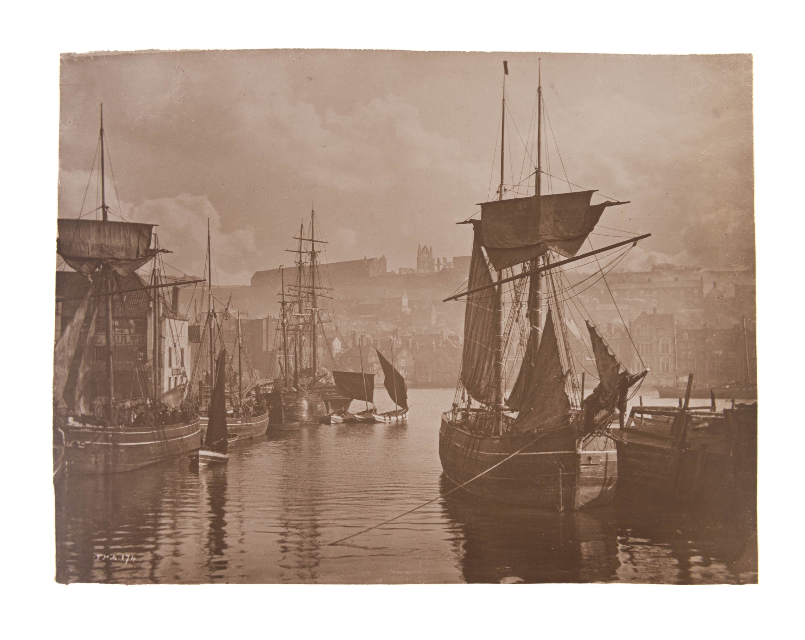 Dock End, Whitby [with] St. Hilda's Abbey, Whitby.
