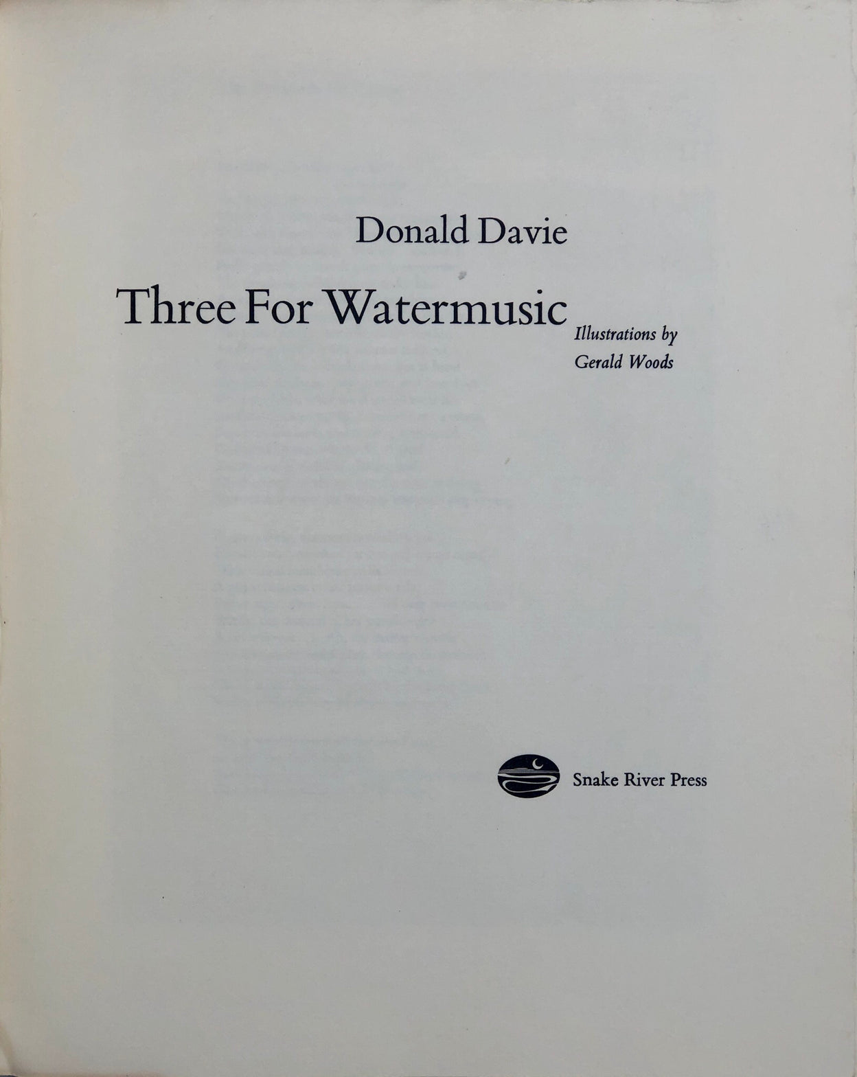 Three For Watermusic; poems.