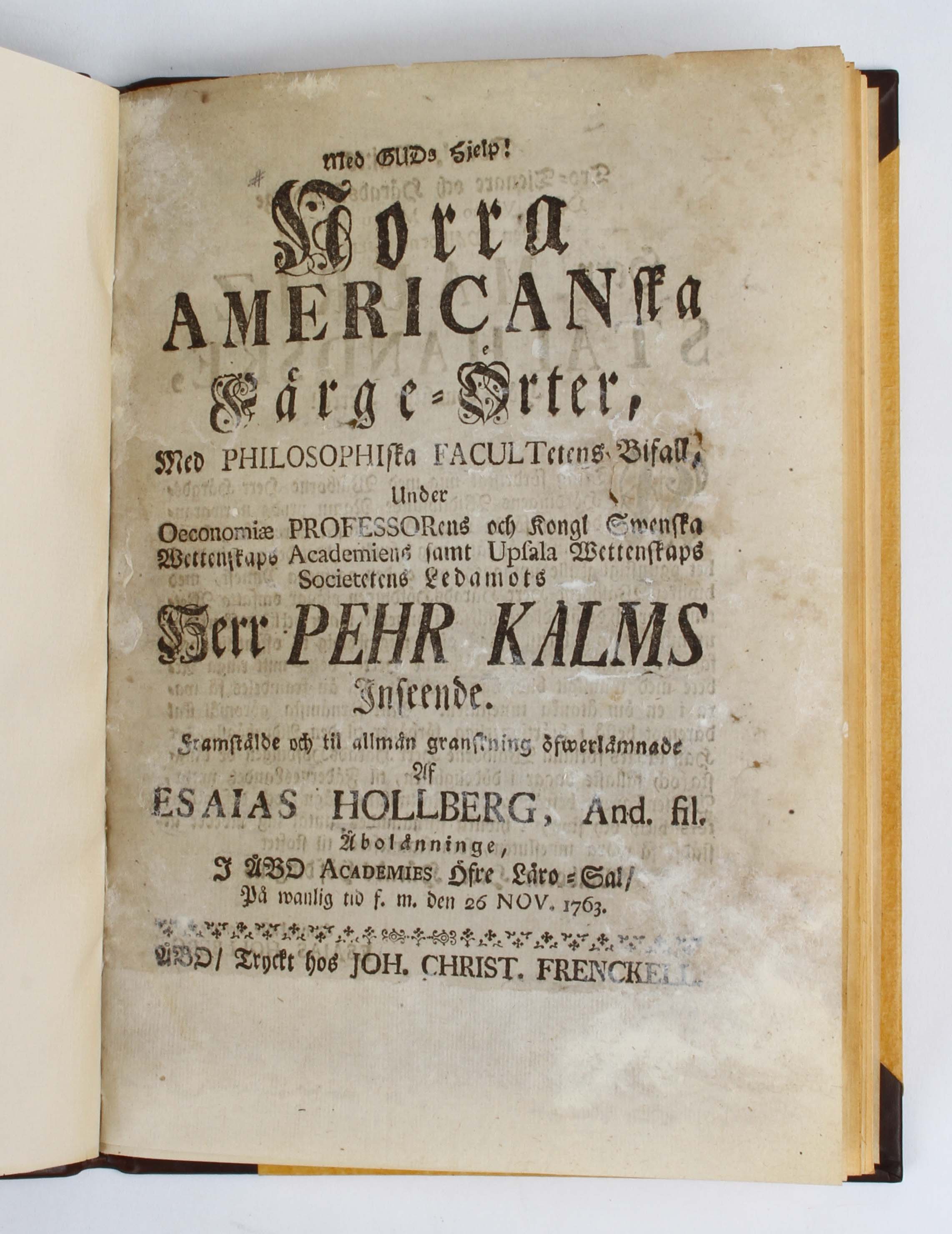 Med Guds hjelp! Norra americanska färge=örter, med Philosophiska facultetens bifall ...