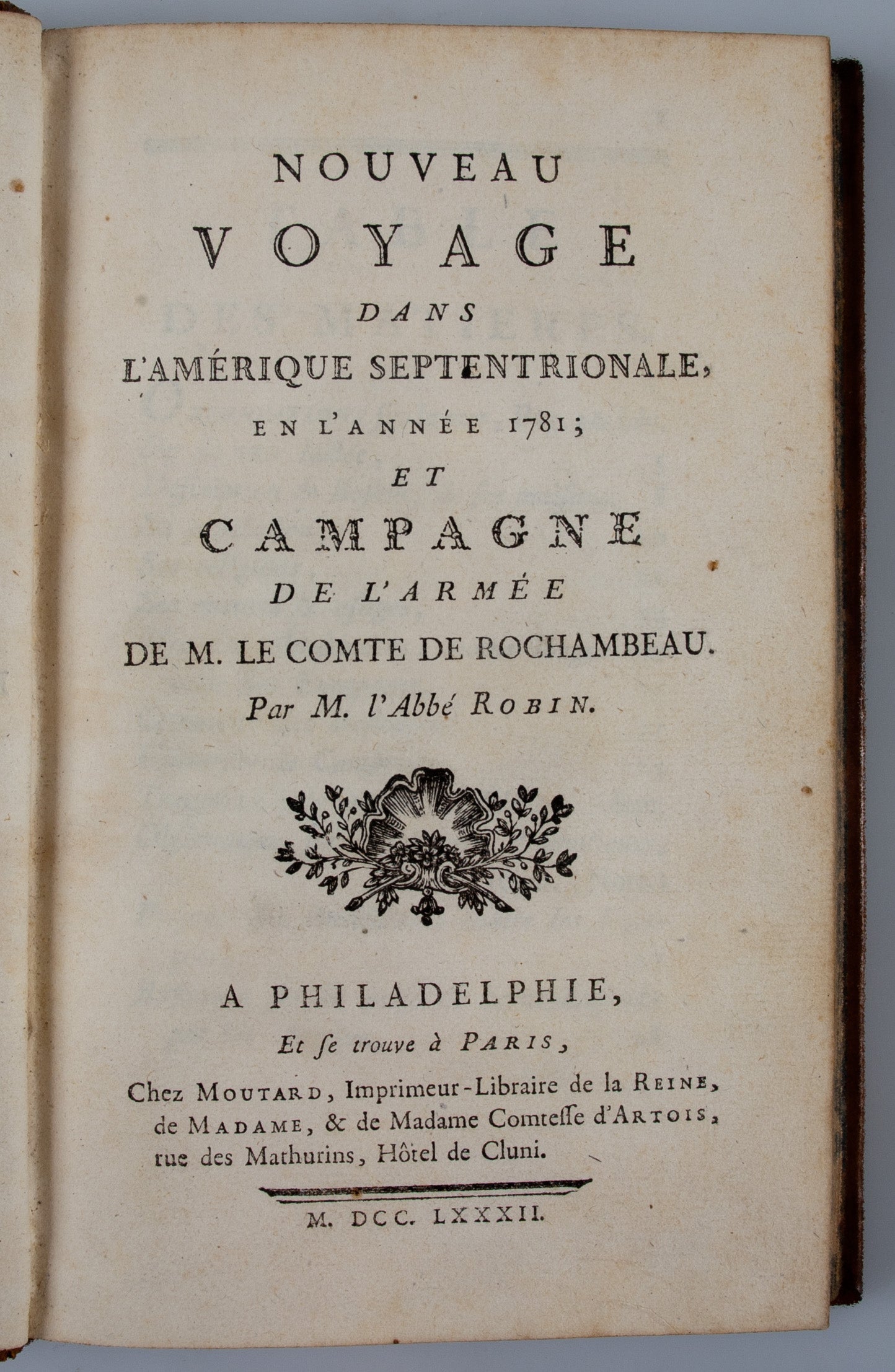 Nouveau Voyage dans L'amerique Septentrionale, en l'anne 1781;