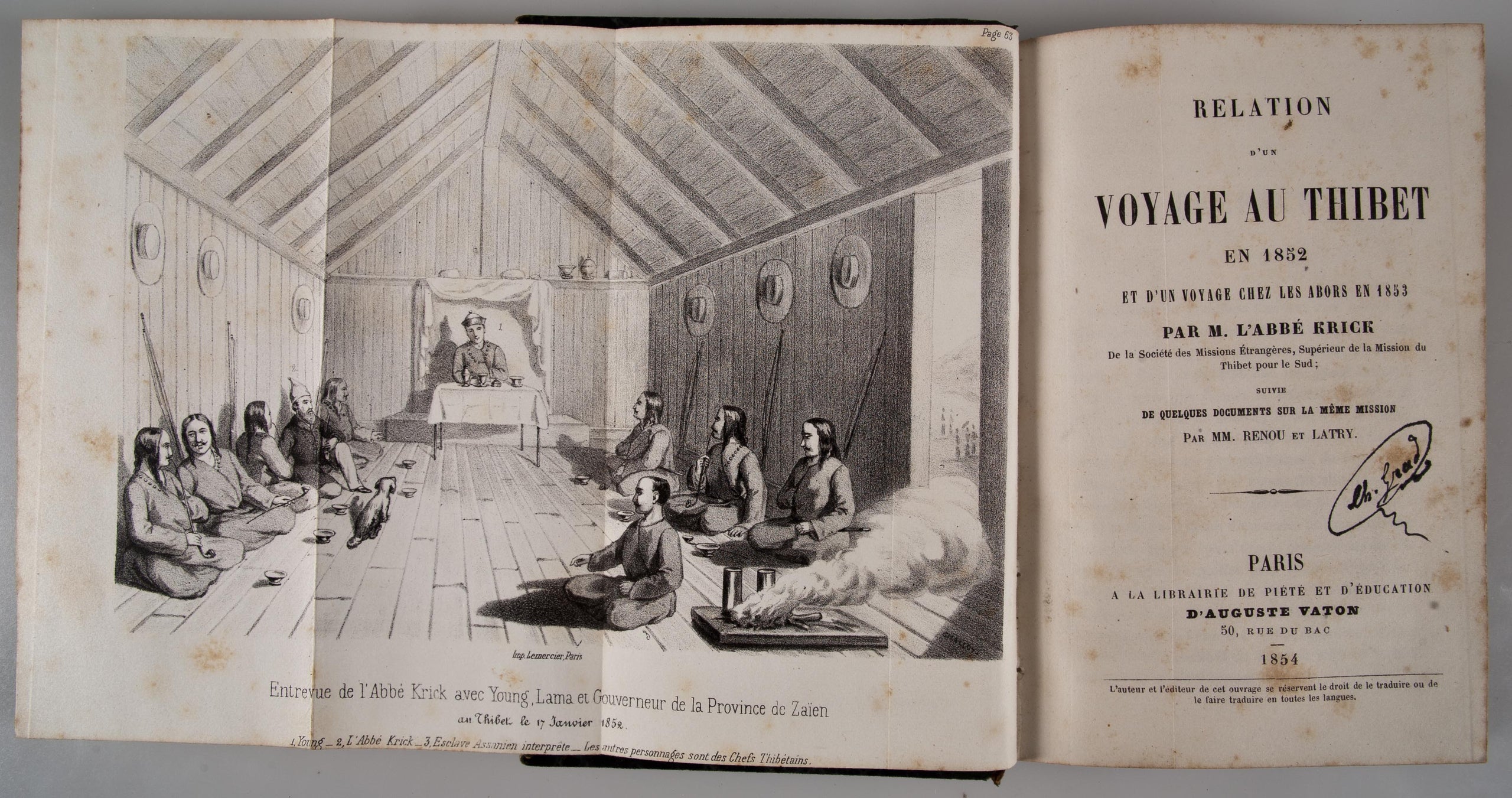 Relation d'un Voyage au Thibet en 1852 et d'un Voyage chez les Abors en 1853