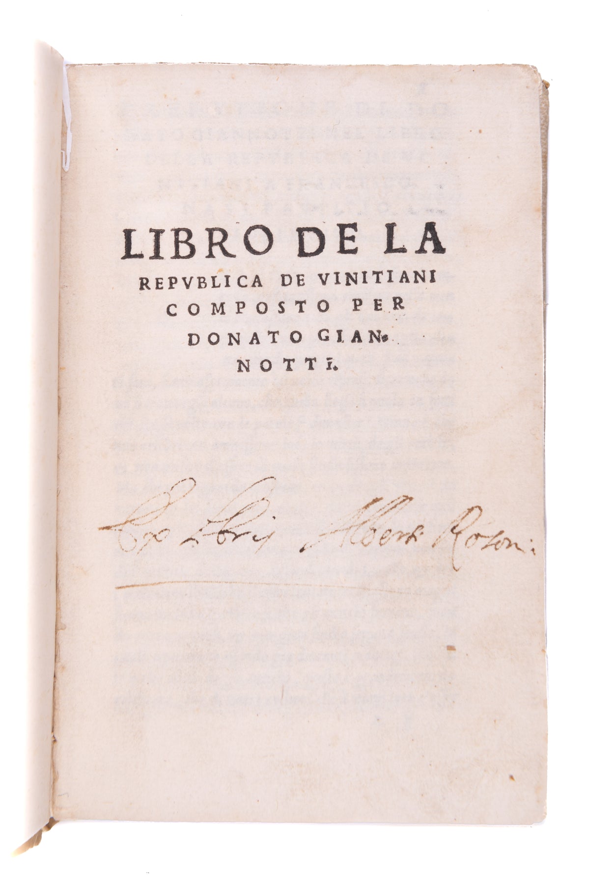 Libro de la republica de Vinitiani. (Rome, Antonio Blado,