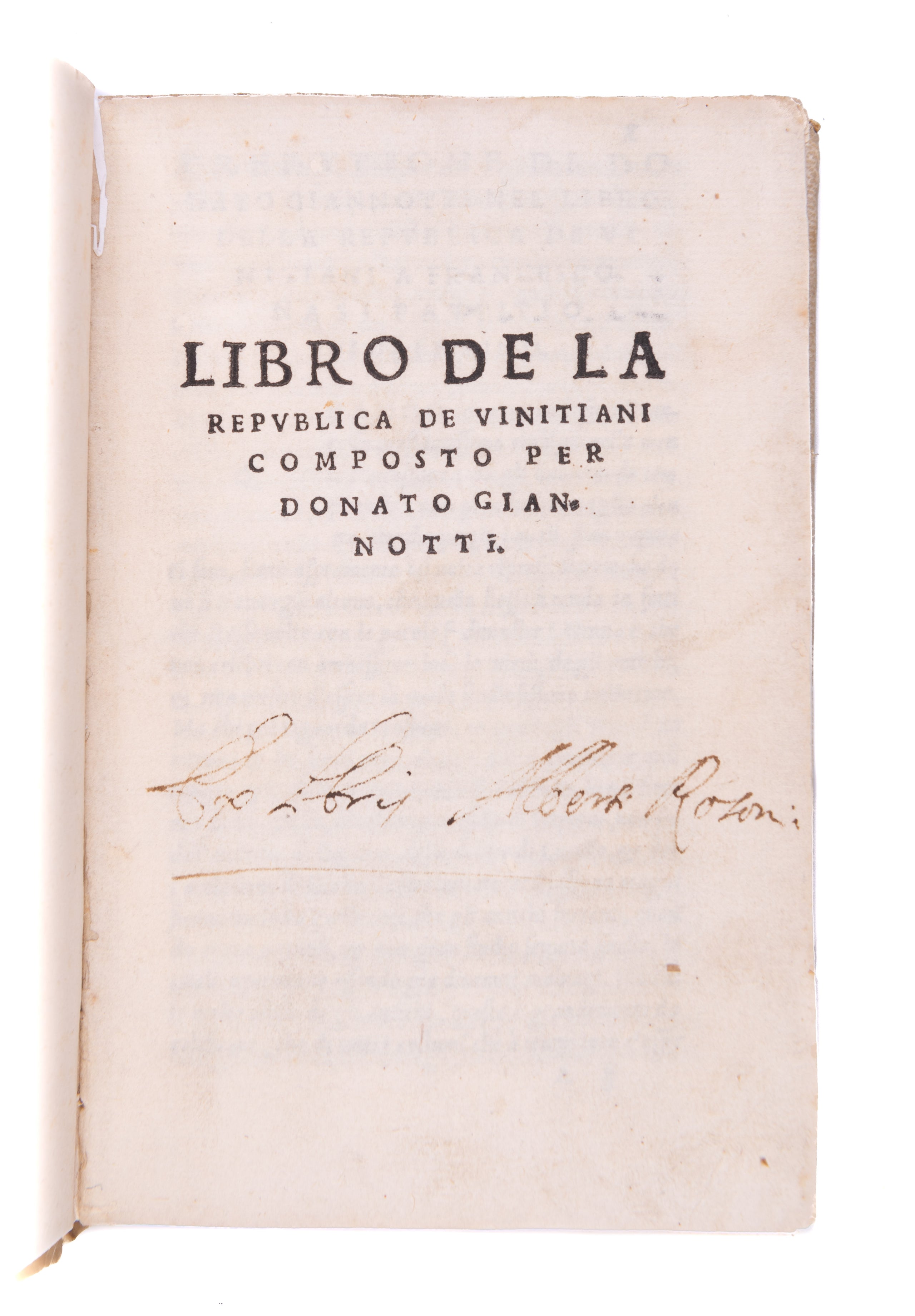 Libro de la republica de Vinitiani. (Rome, Antonio Blado,
