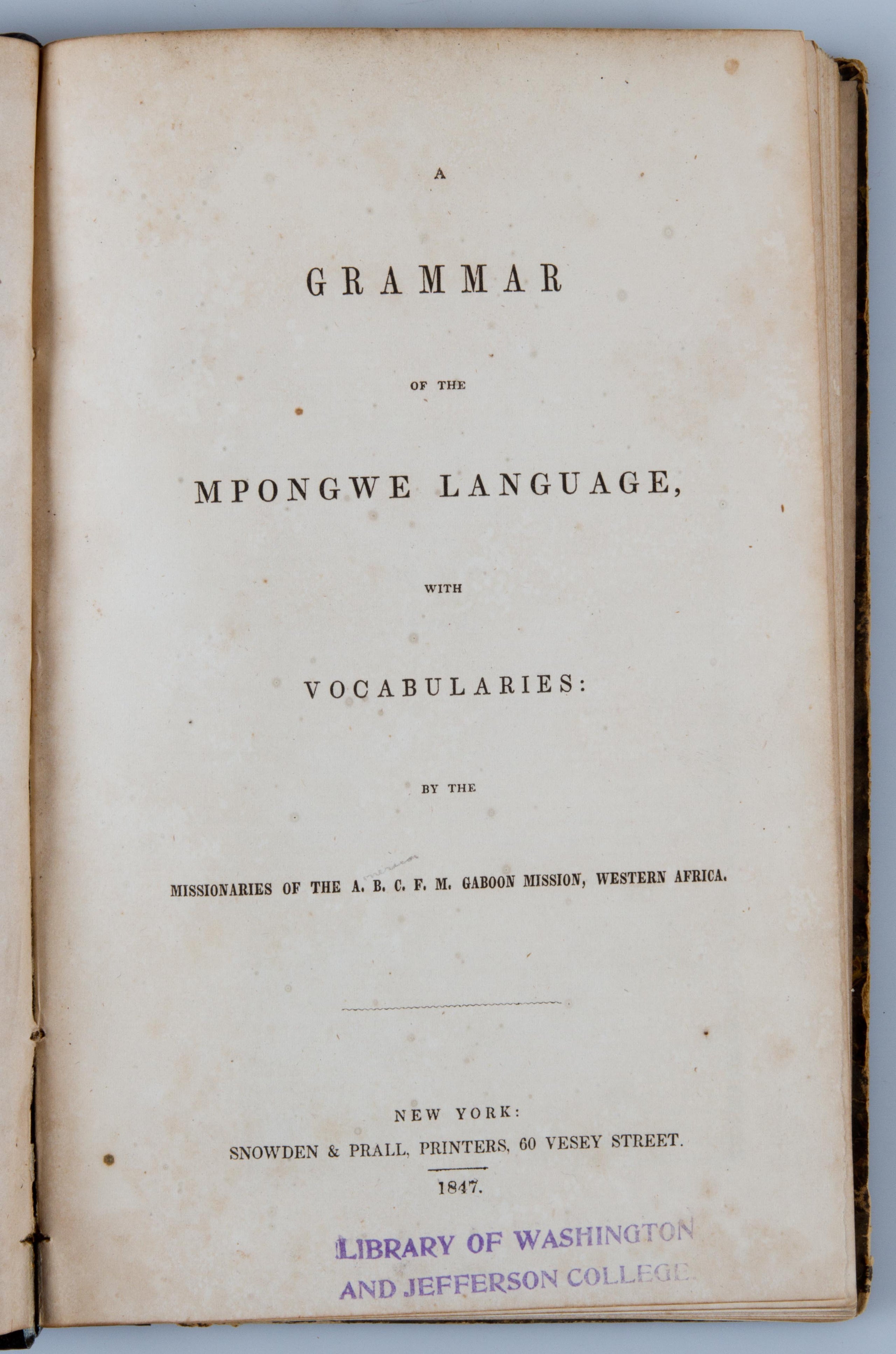 A Grammar of the Mpongwe language, with vocabularies.