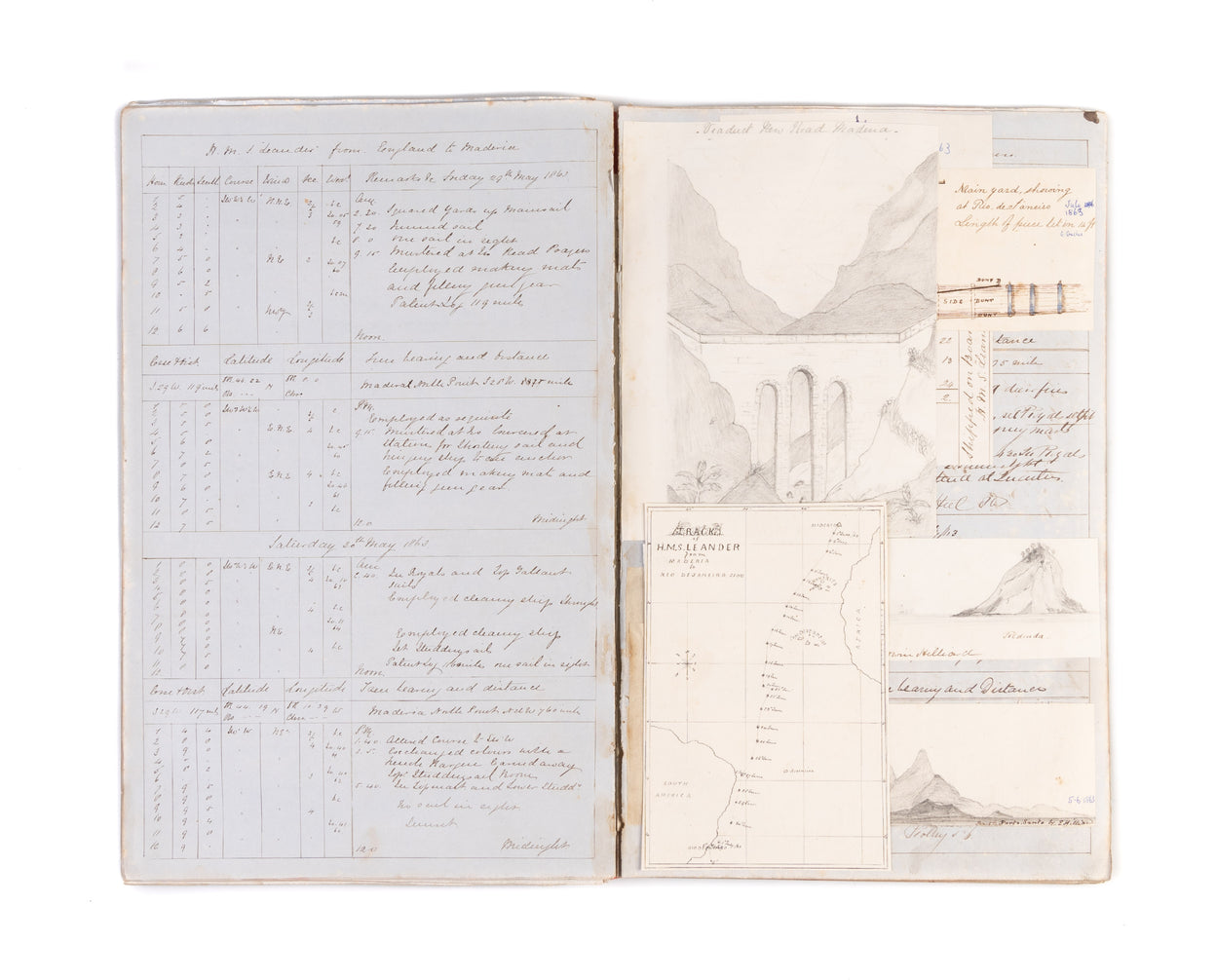 Four Log Books of HMS Leander, Lizard, and Formidable from 29th July 1862 to 10th June 1867