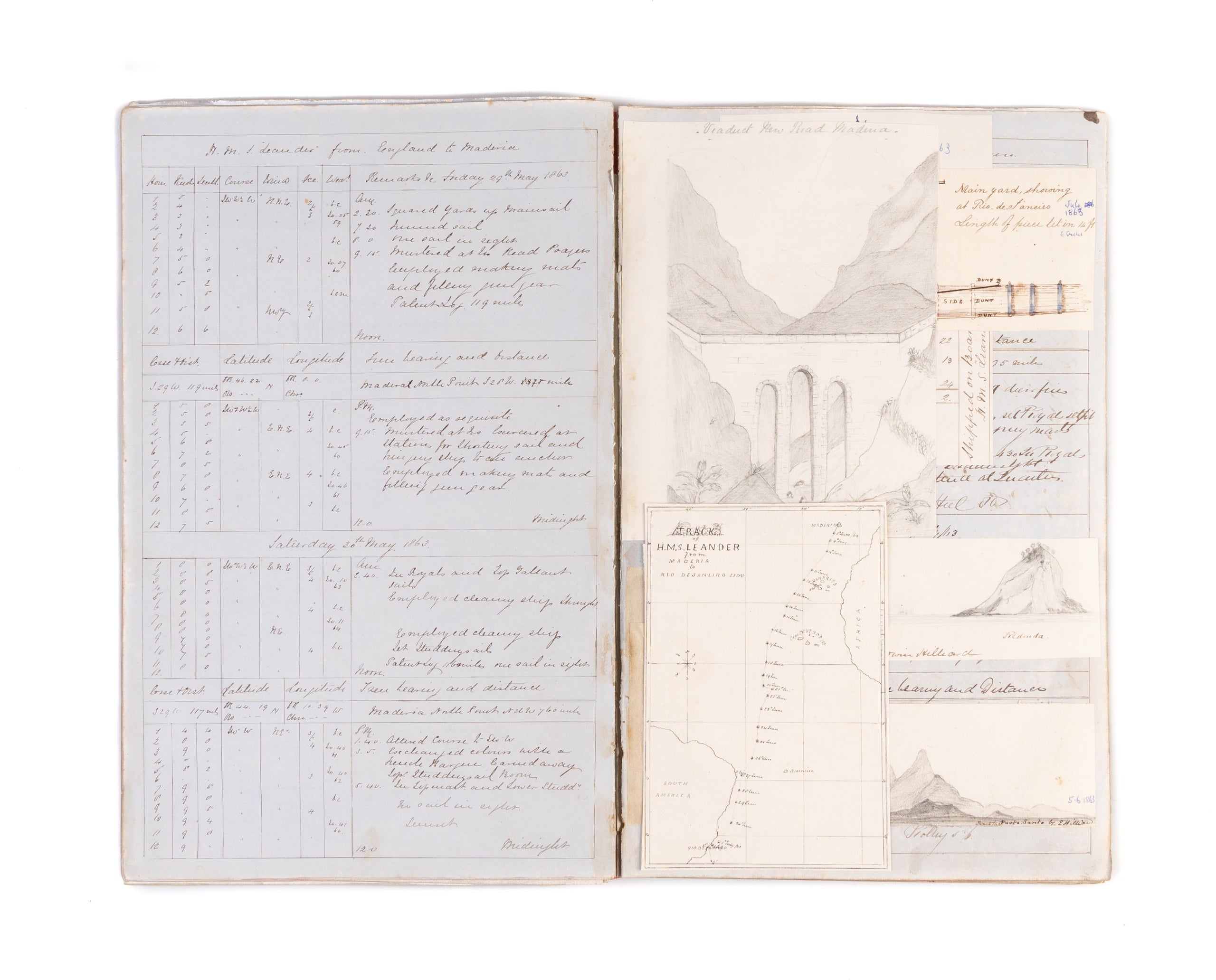 Four Log Books of HMS Leander, Lizard, and Formidable from 29th July 1862 to 10th June 1867