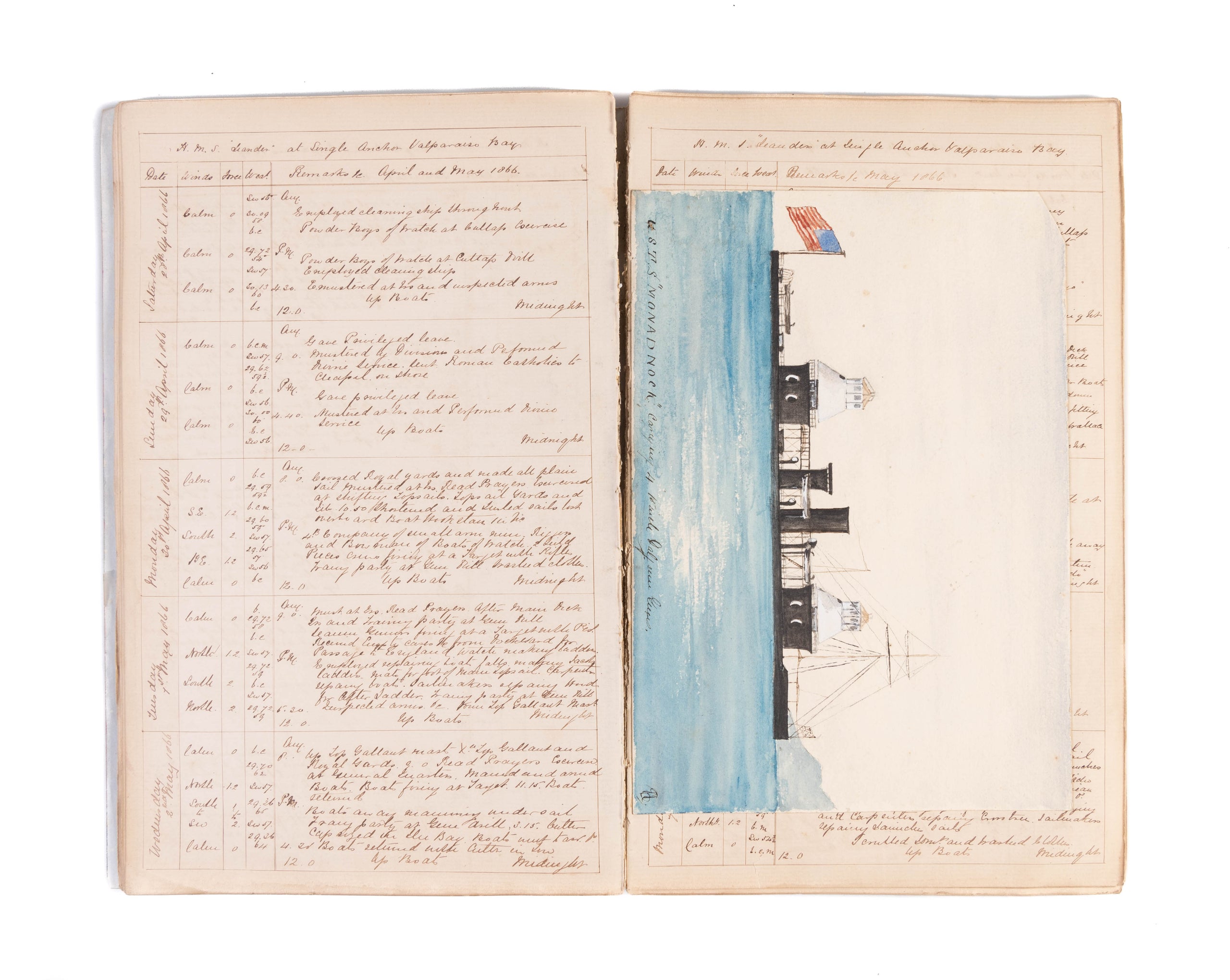 Four Log Books of HMS Leander, Lizard, and Formidable from 29th July 1862 to 10th June 1867