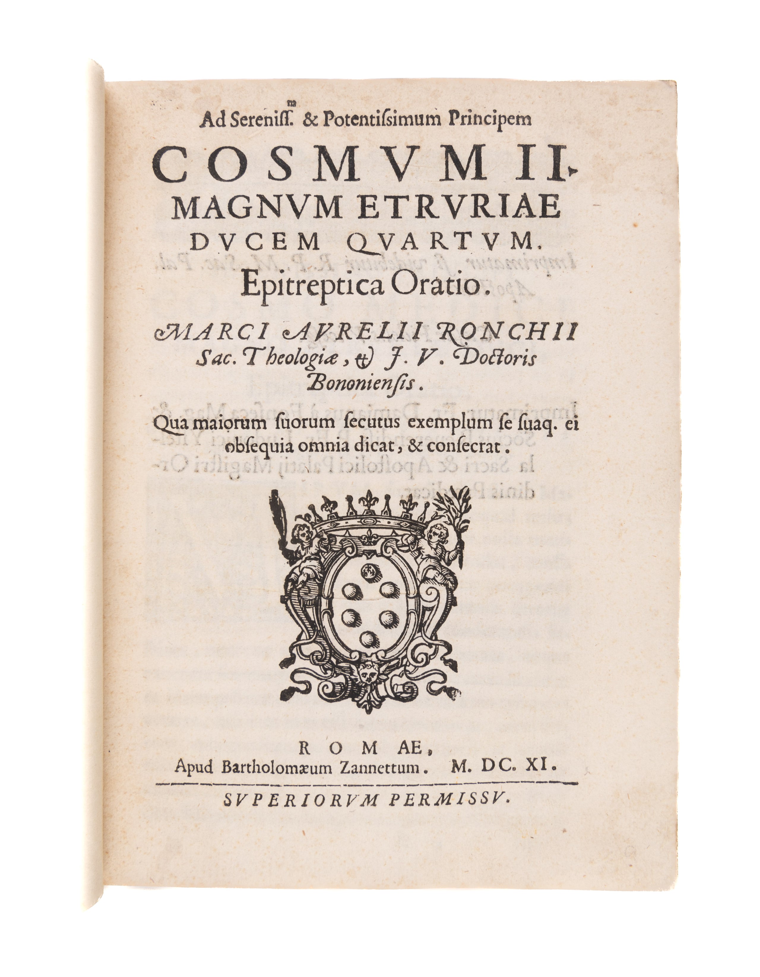 Ad . . . Cosimum II Magnum Etruriae ducem quartum epitreptica oratio.