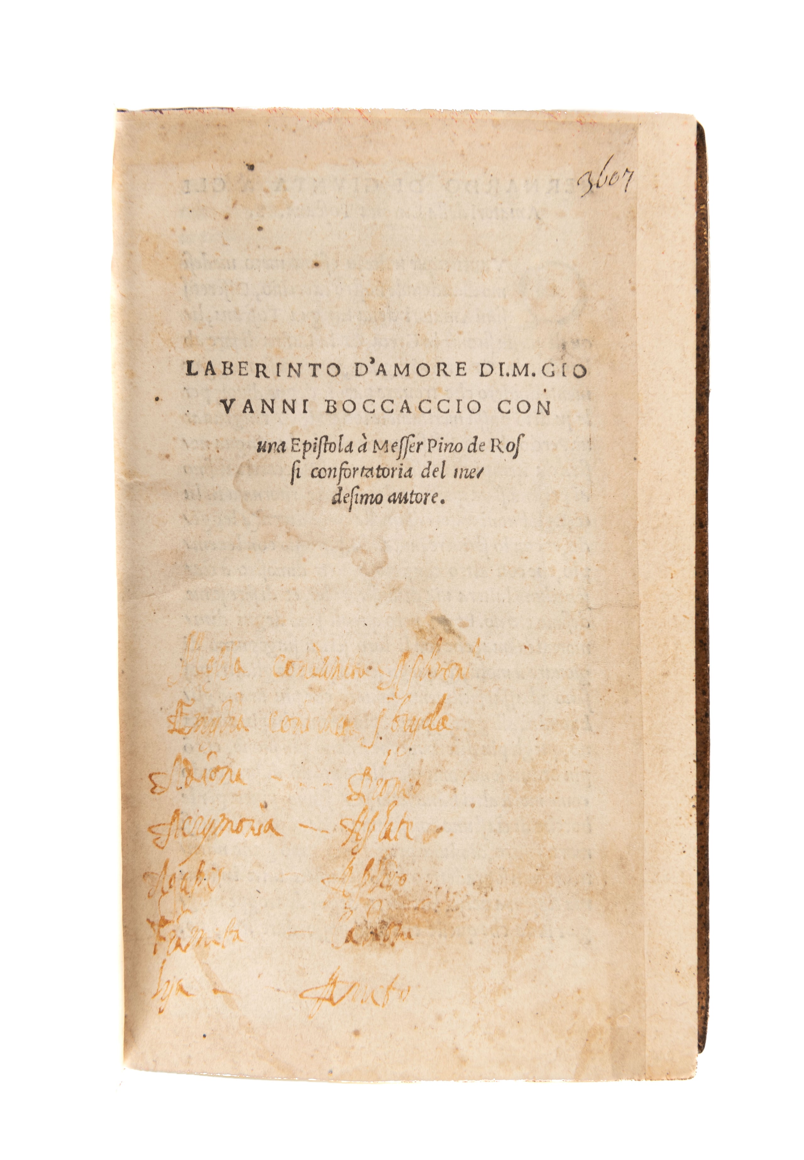 Laberinto d'amore. Florence,