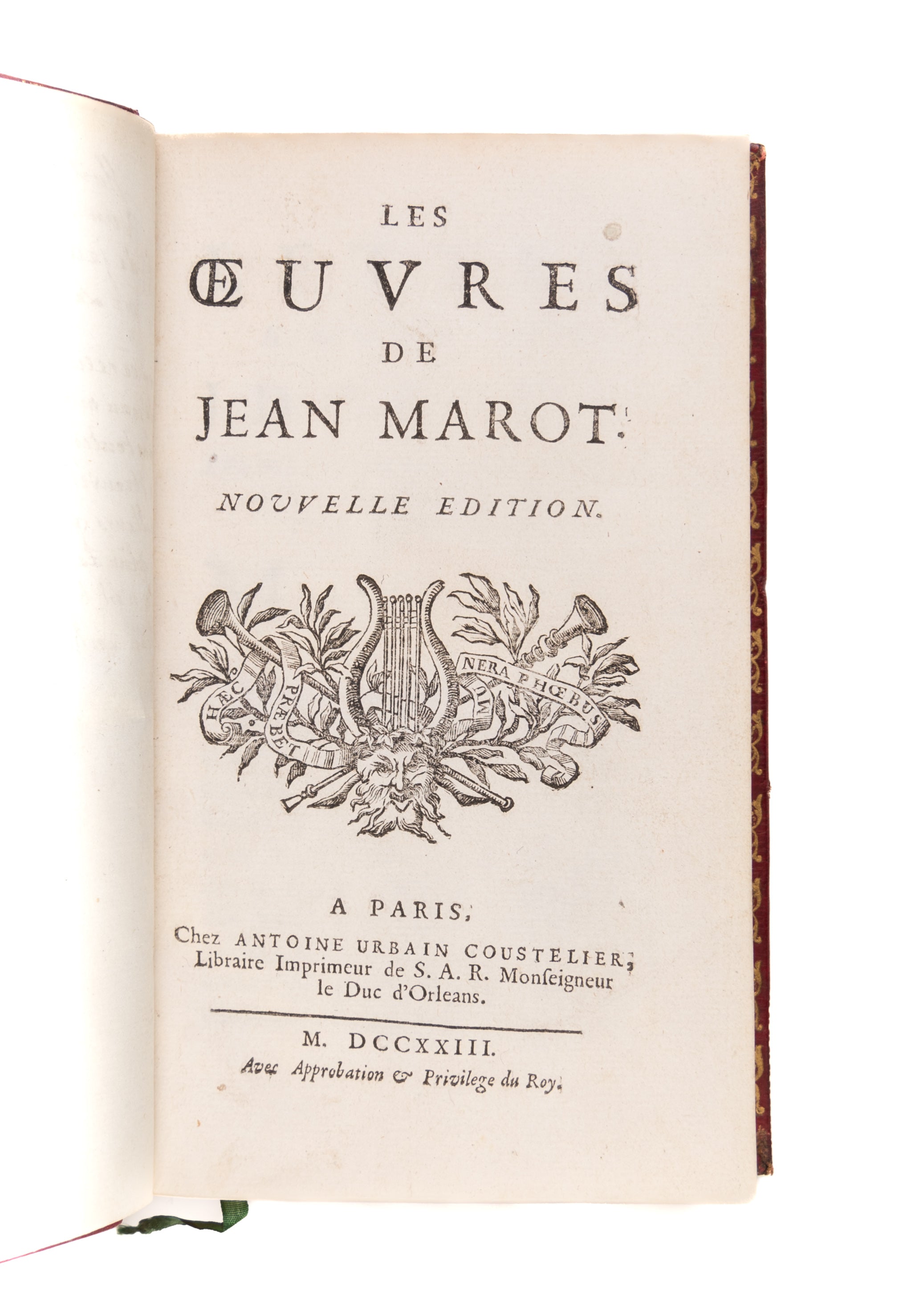 Les oeuvres . . . nouvelle édition. Paris, Antoine Urbain Coustelier,