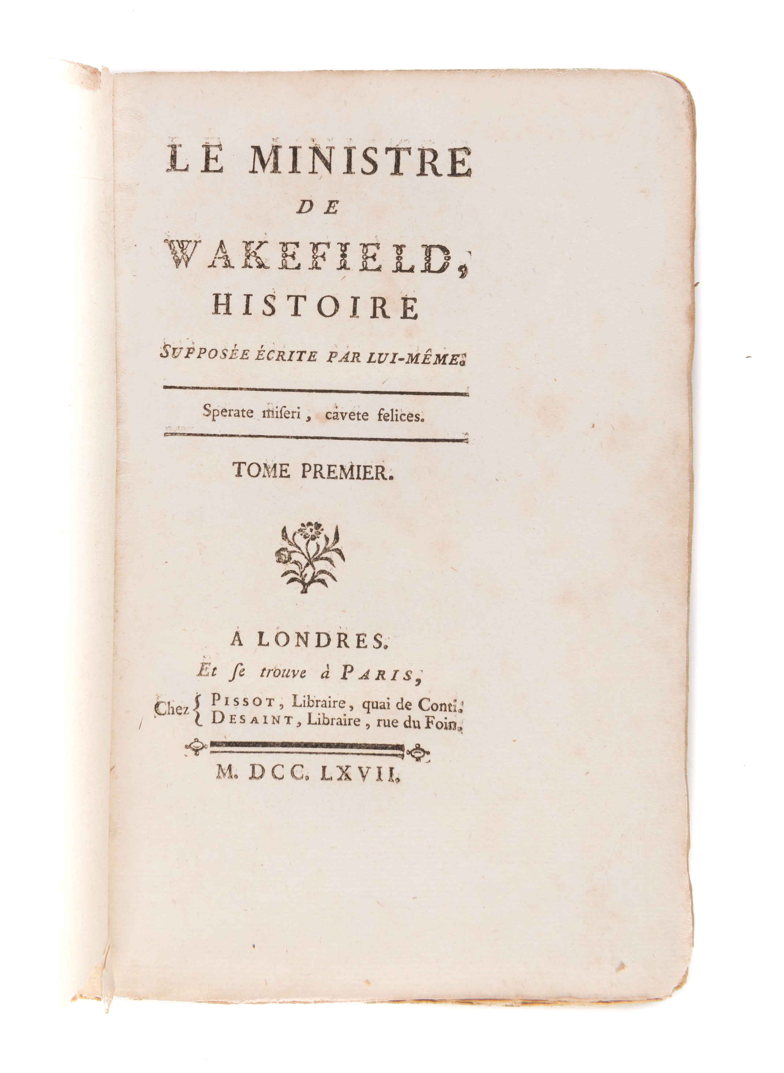 Le ministre de Wakefield, histoire supposée écrit par lui-même.