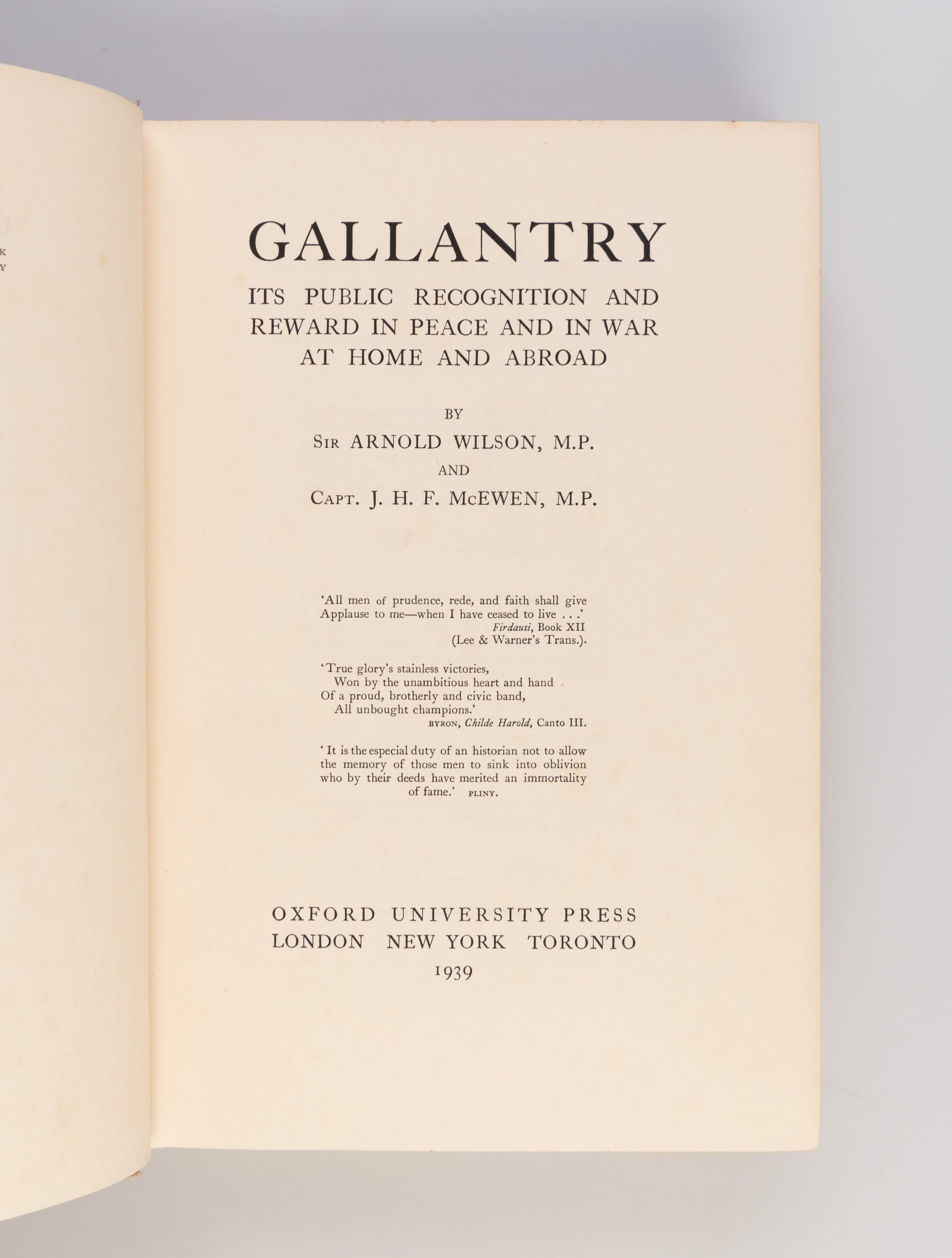 Gallantry.