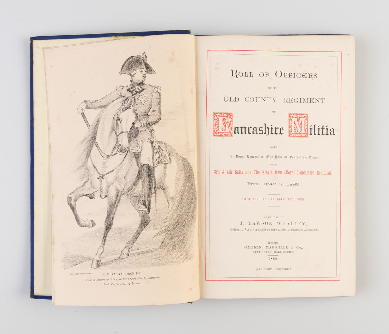 Roll of Officers of the Old County Regiment of Lancashire Militia,