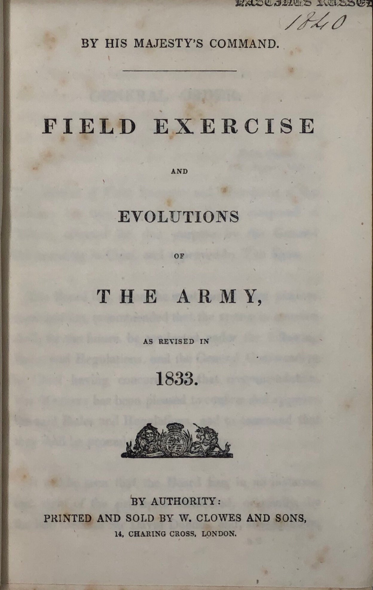 Field Exercise and Evolutions of the Army, as revised in 1833.