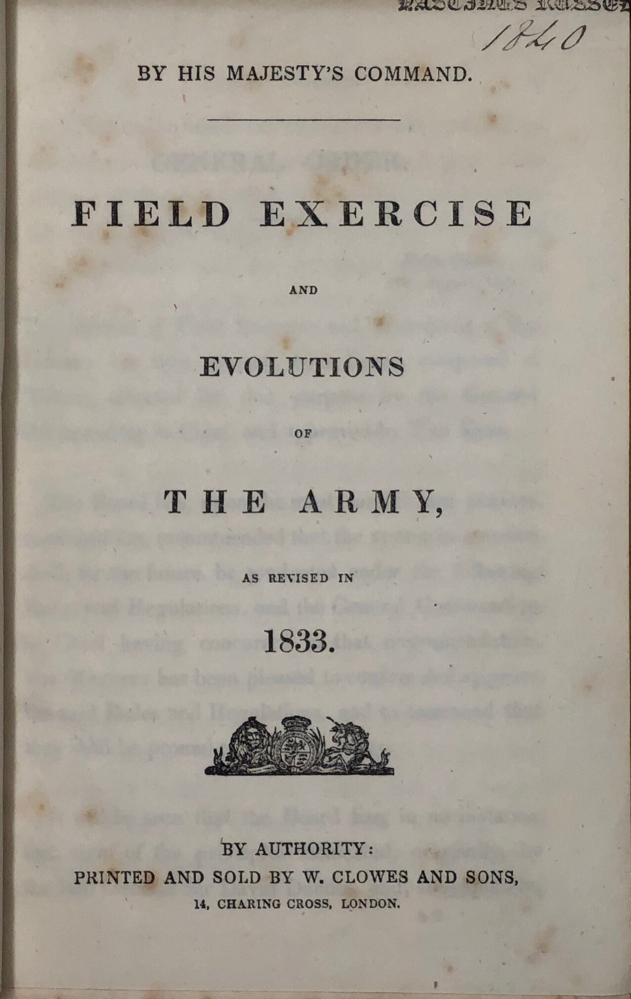 Field Exercise and Evolutions of the Army, as revised in 1833.